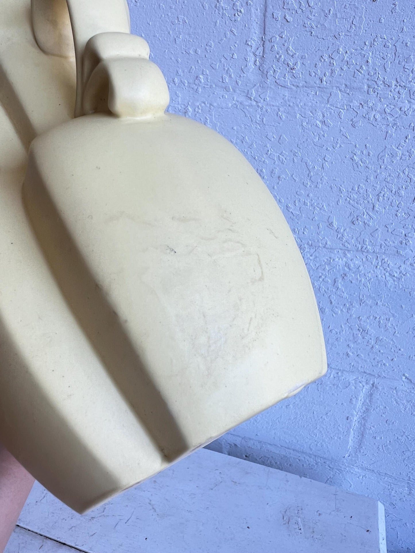 Vintage Yellow MCM Vase 9" | Mid-Century Modern Vase, Yellow Vintage Vase, Curvy Old Vase, MCM Shelf Styling