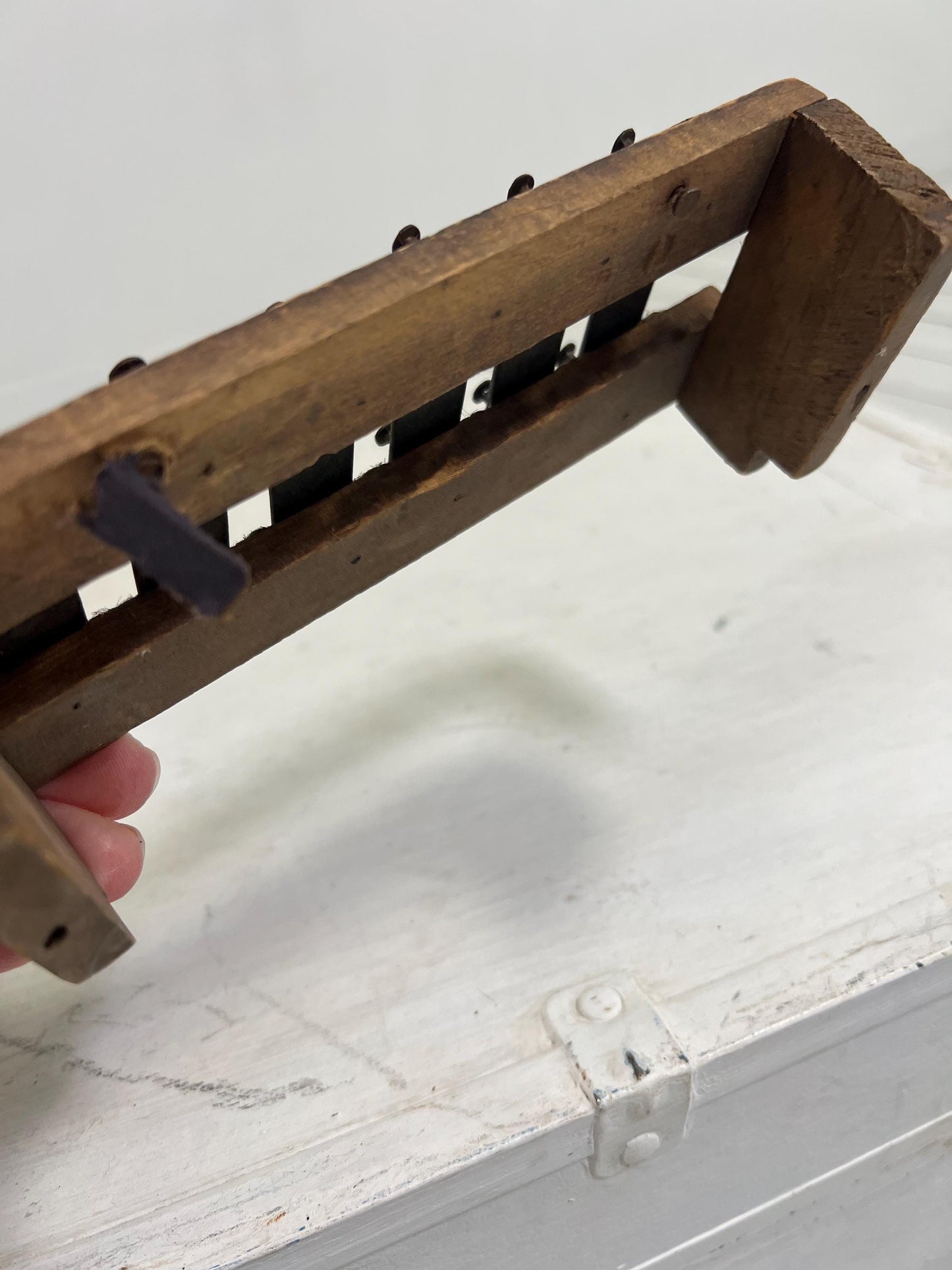 Antique Childs Xylophone, 6.5" Old Metal & Wood Kids Music Toy, Old Instrument, Childs