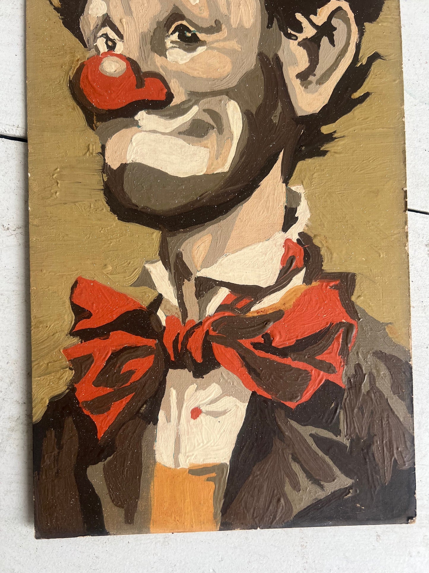 Vintage Paint-by-Number PAIR Clown Portraits, 12"x6" Unframed, Clown Paint-by-Number, Vintage Painting
