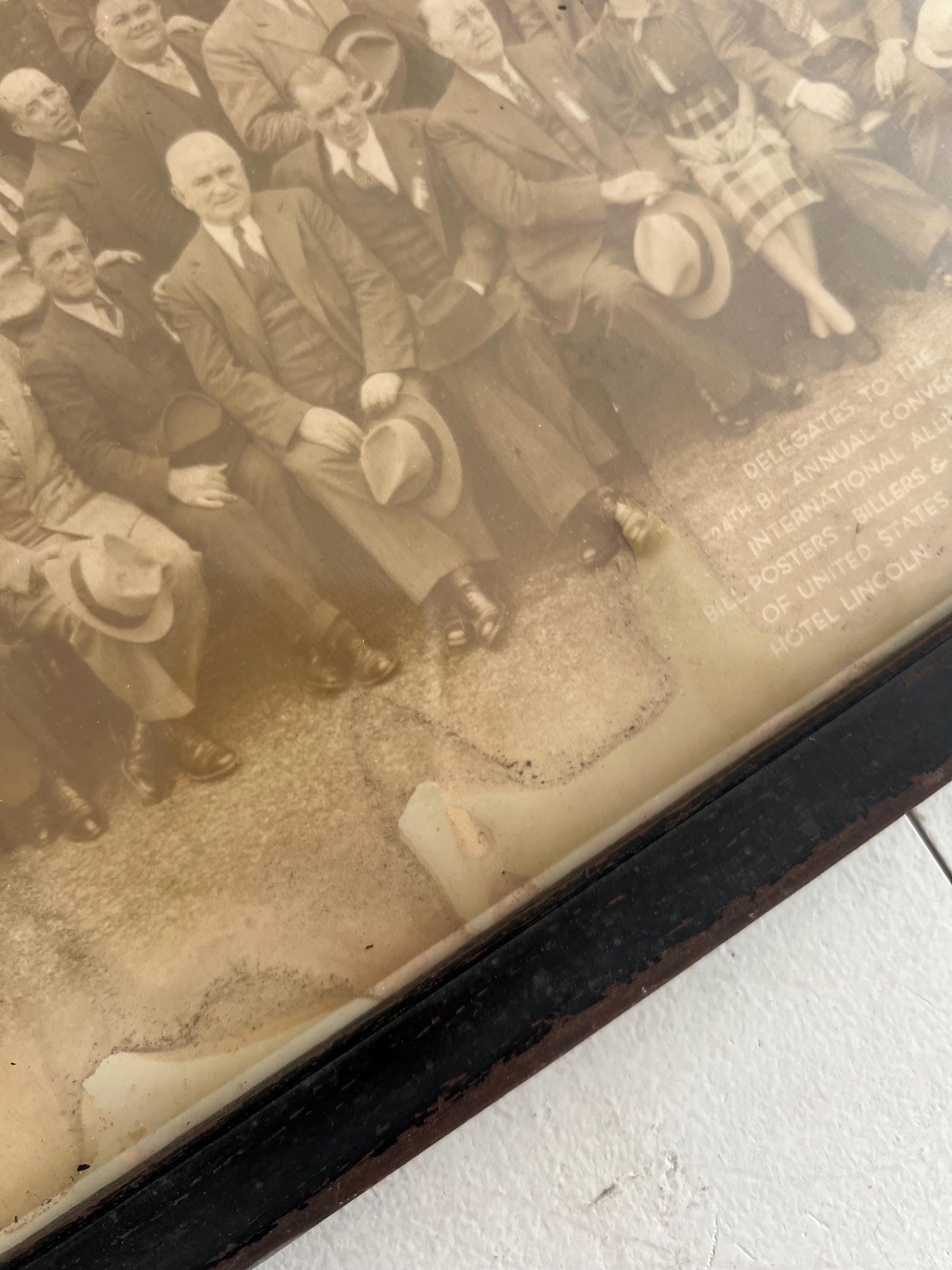Vintage Framed Delegates Picture, 19" | 1939 International Alliance Photo, Wooden Frame, Vintage Man Cave, Vintage Picture Gallery Wall