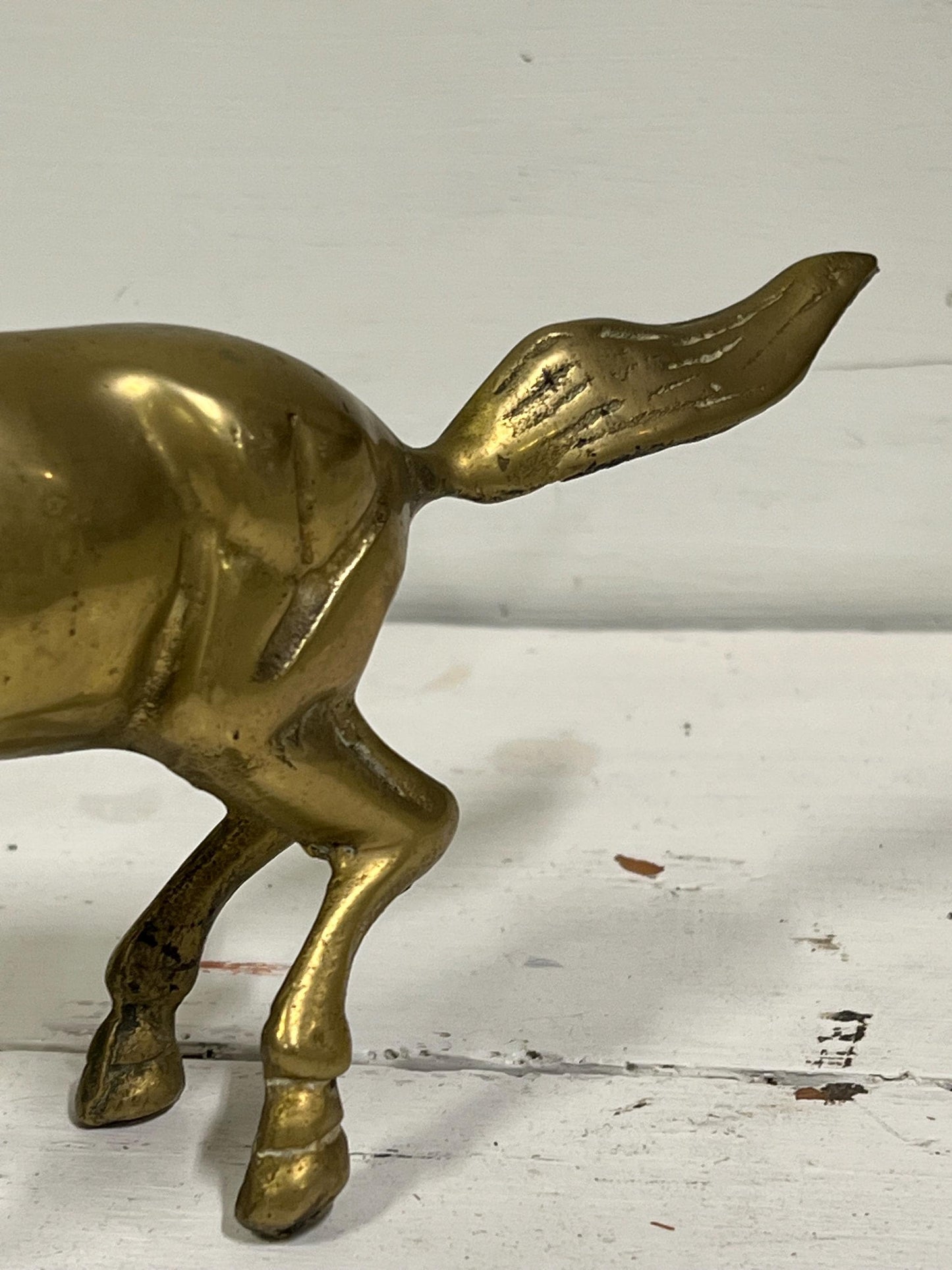 Vintage Brass Horse, 6" Tall, Vintage Brass Animal, Vintage Horse Figurine, Brass, Patina