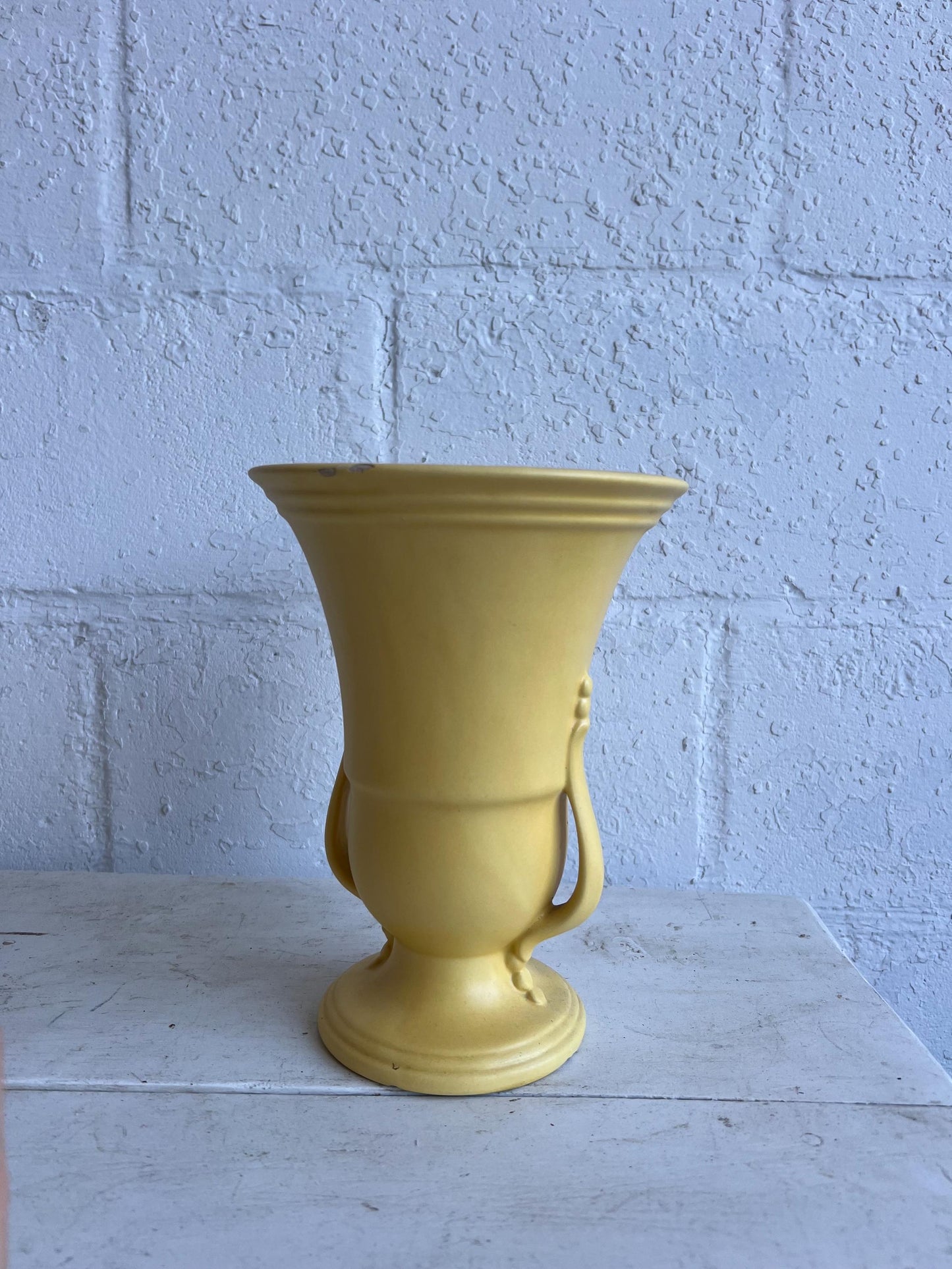 Vintage Yellow MCM Haeger Vase 9" | Mid-Century Modern Vase, Yellow Vintage Vase, Curvy Old Vase, MCM Shelf Styling