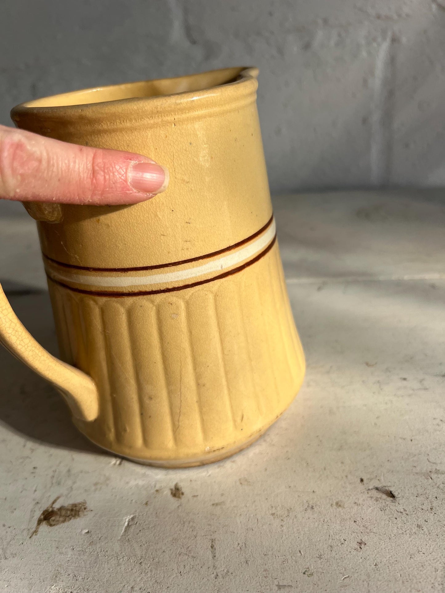Vintage Red Wing Pottery Saffron Ware 6.5" Pitcher | Vintage Stoneware Pitcher