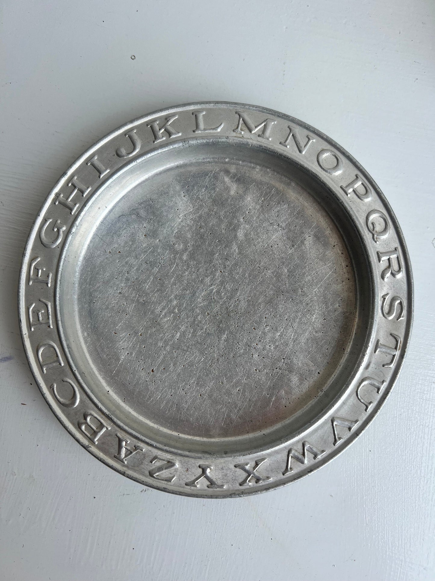 Vintage Aluminum Baby Alphabet Plate & Cup 6” | Vintage Baby, Vintage Nursery, Vintage Alphabet Dish