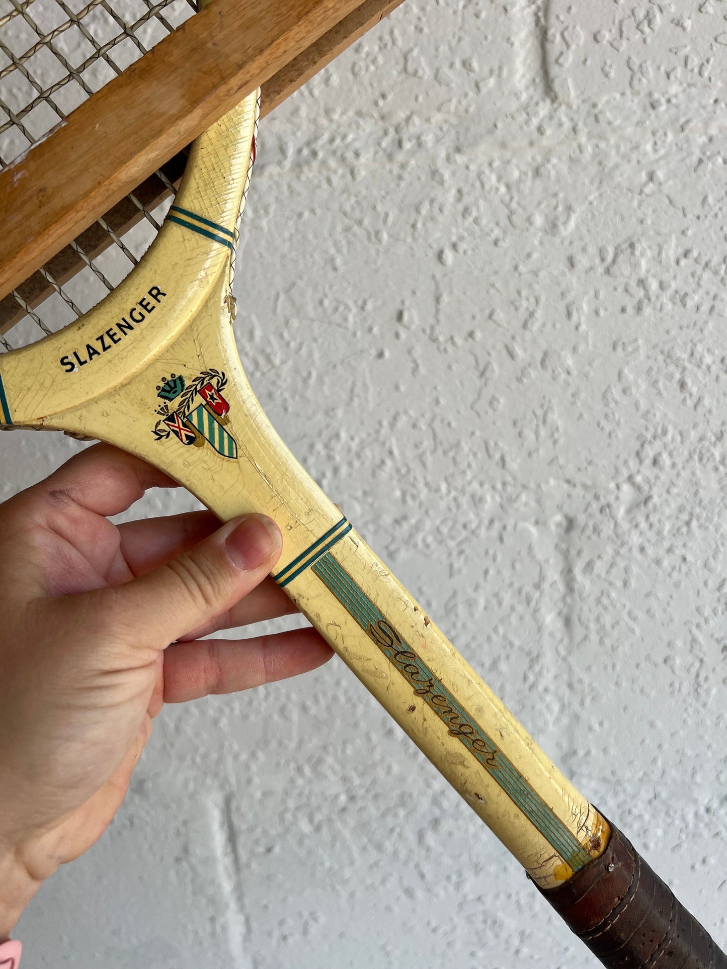 Vintage Tennis Racket - Single | Vintage Slazenger Tournament Tennis Racket with Frame, Man Cave Details, Boys Room Vintage