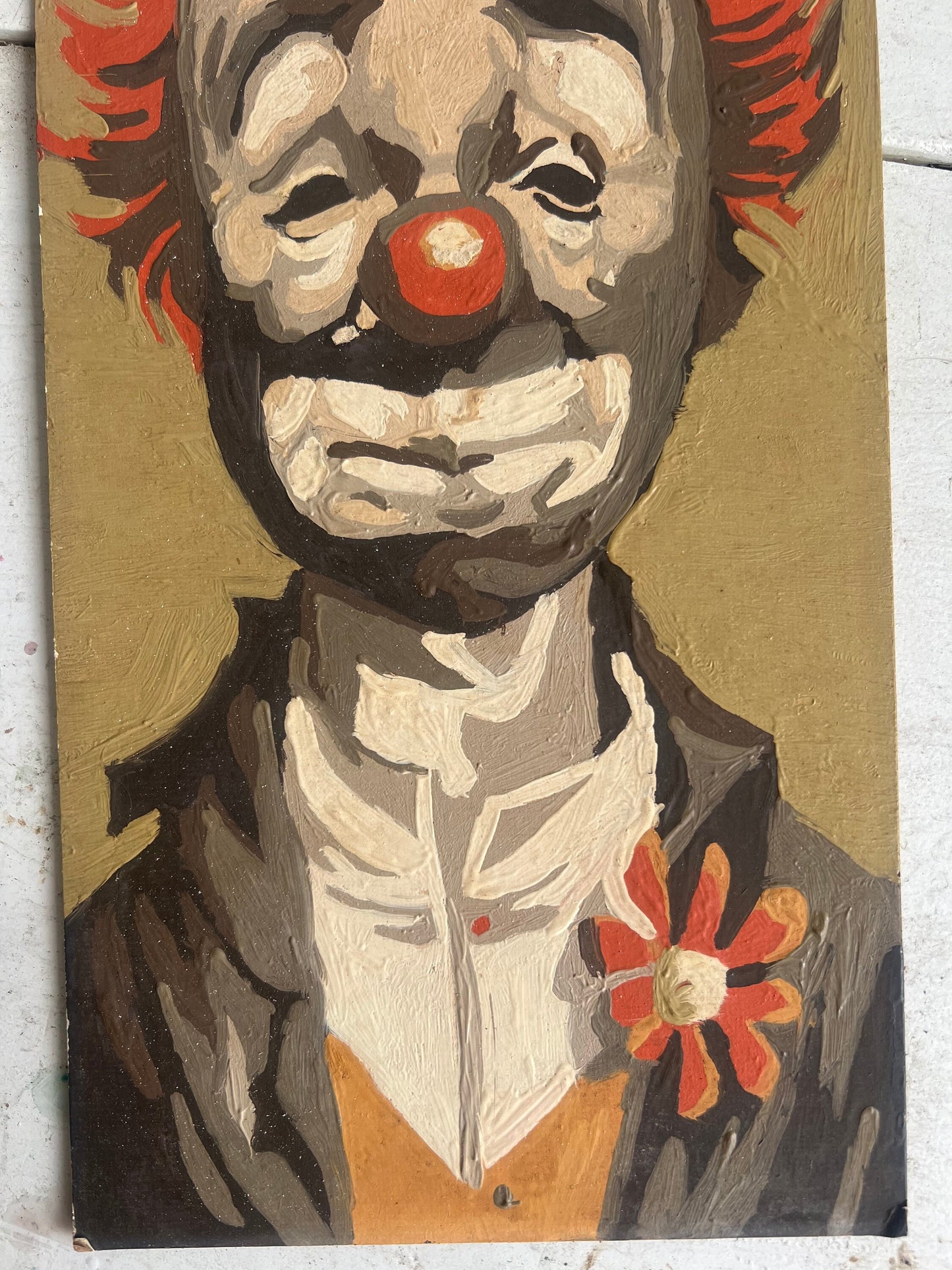 Vintage Paint-by-Number PAIR Clown Portraits, 12"x6" Unframed, Clown Paint-by-Number, Vintage Painting