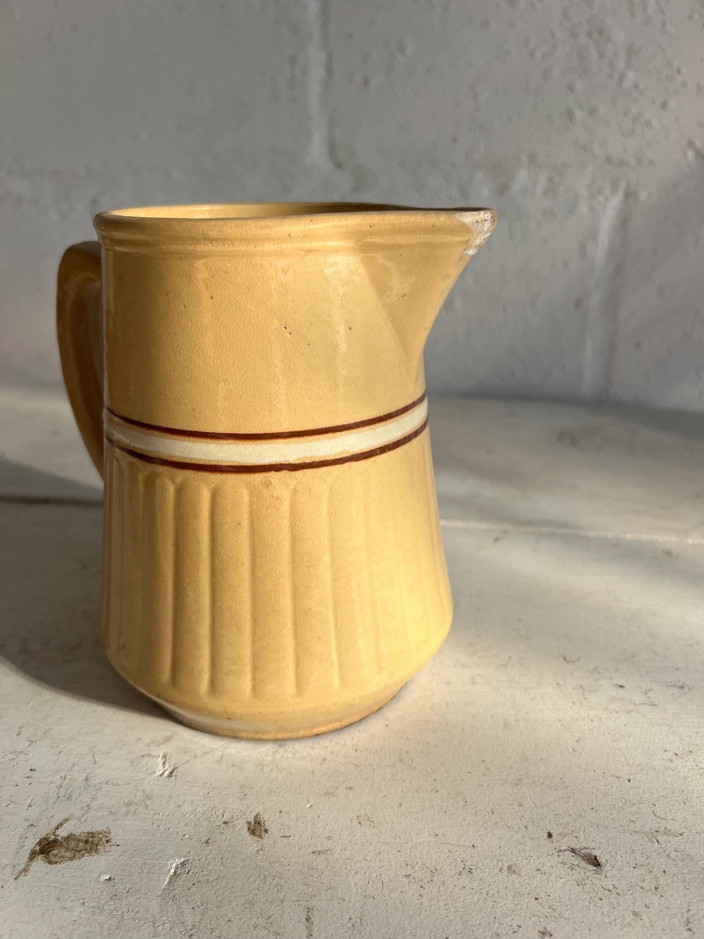 Vintage Red Wing Pottery Saffron Ware 6.5" Pitcher | Vintage Stoneware Pitcher