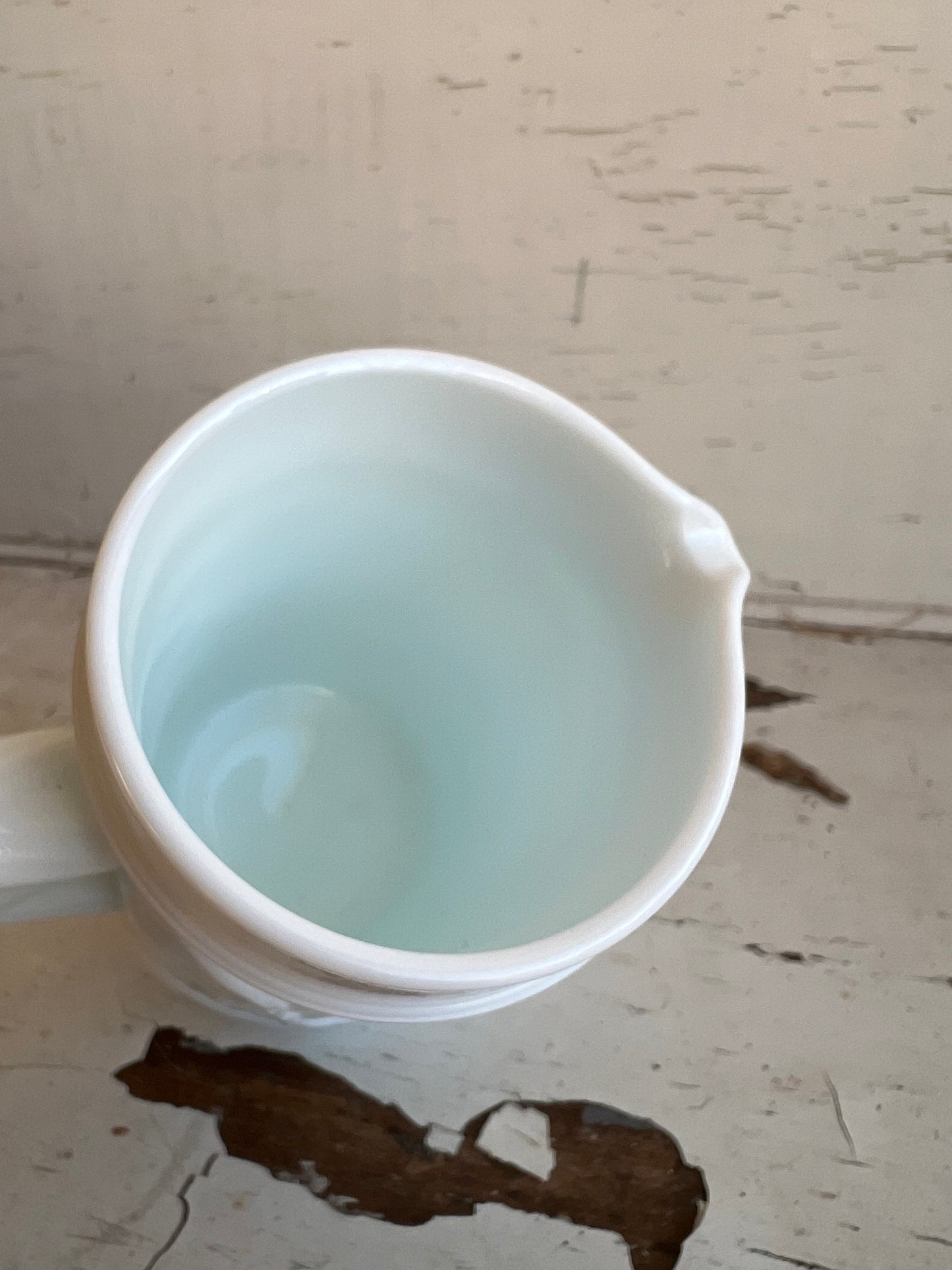 Vintage Milk Glass Small Creamer Pitcher, Grapes & Leaves Vintage Pattern