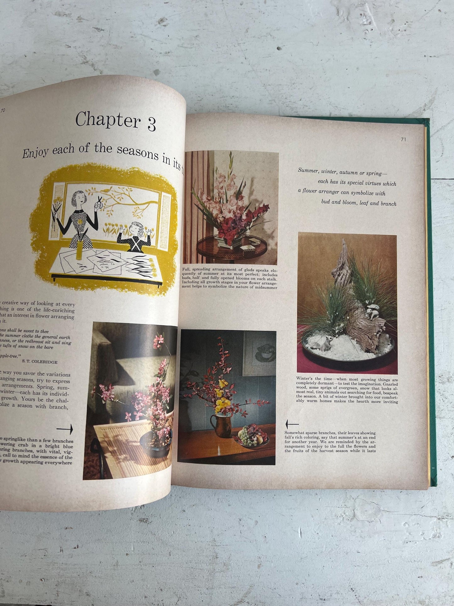 Vintage Better Homes and Garden FLOWER Arranging: Teal Green Book, 1957