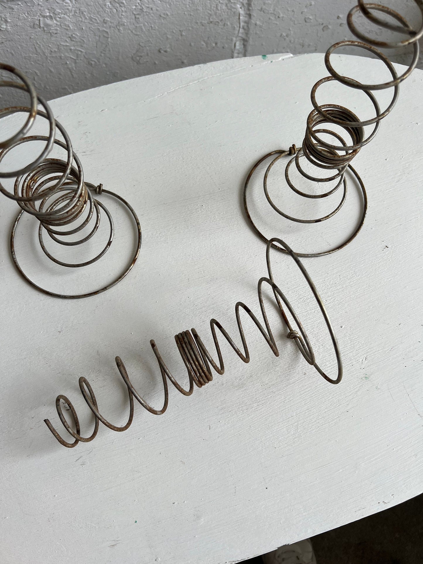 Vintage Industrial Bed Springs {Set of 3} | Vintage Metal Coil Springs | Industrial Project Piece 8" Tall, Free-Standing