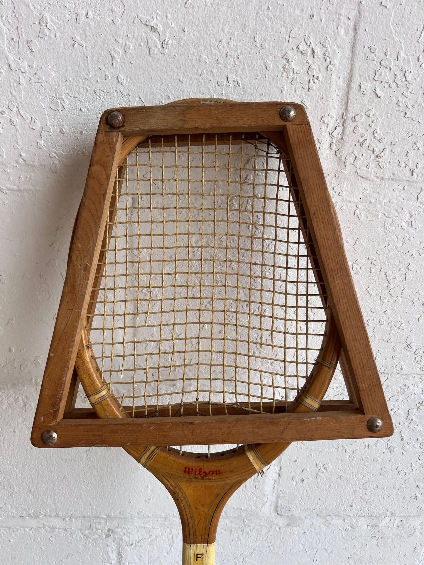 Vintage Tennis Racket - Single | Wilson Alice Marble Wooden Tennis Racket with Frame, Man Cave Details, Boys or Girls Room Vintage
