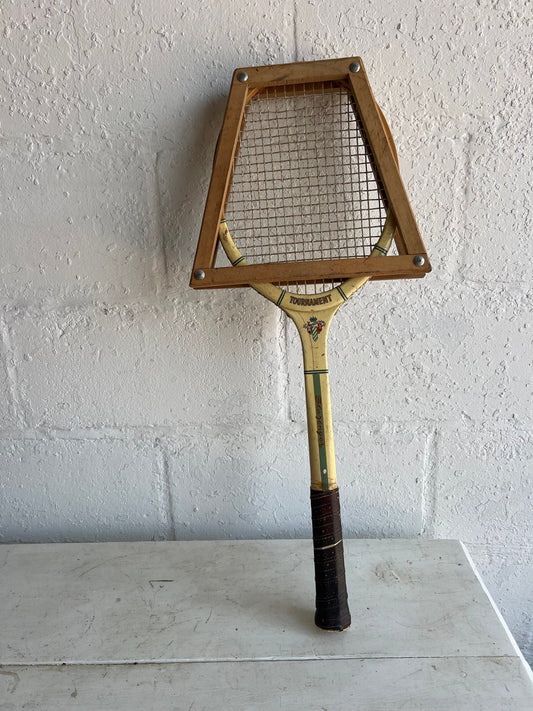 Vintage Tennis Racket - Single | Vintage Slazenger Tournament Tennis Racket with Frame, Man Cave Details, Boys Room Vintage