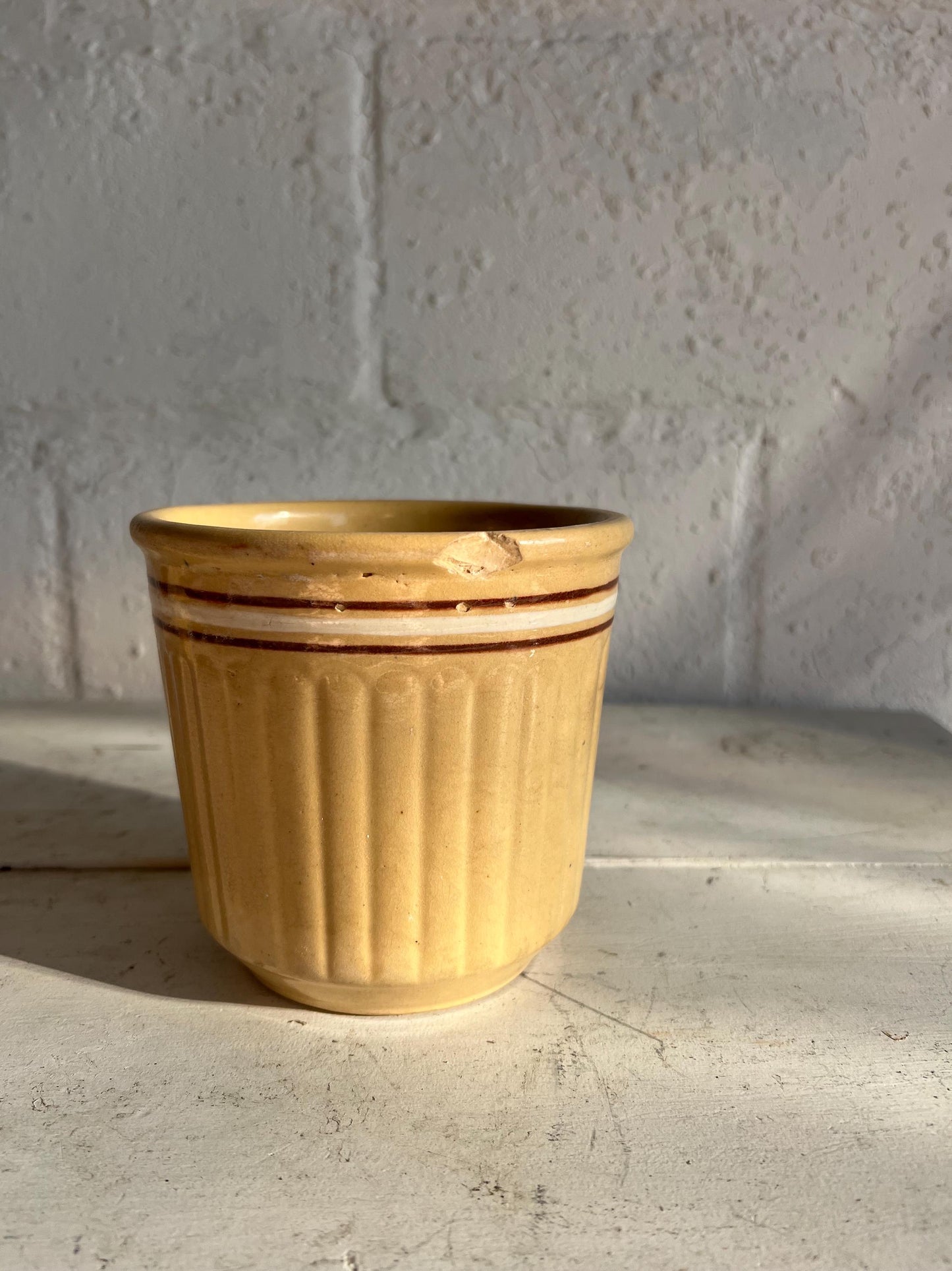 Vintage Red Wing Pottery Advertising Beater Bowl |  Vintage Stoneware Bowl for Mixing | Yellow 5" Pottery Bowl