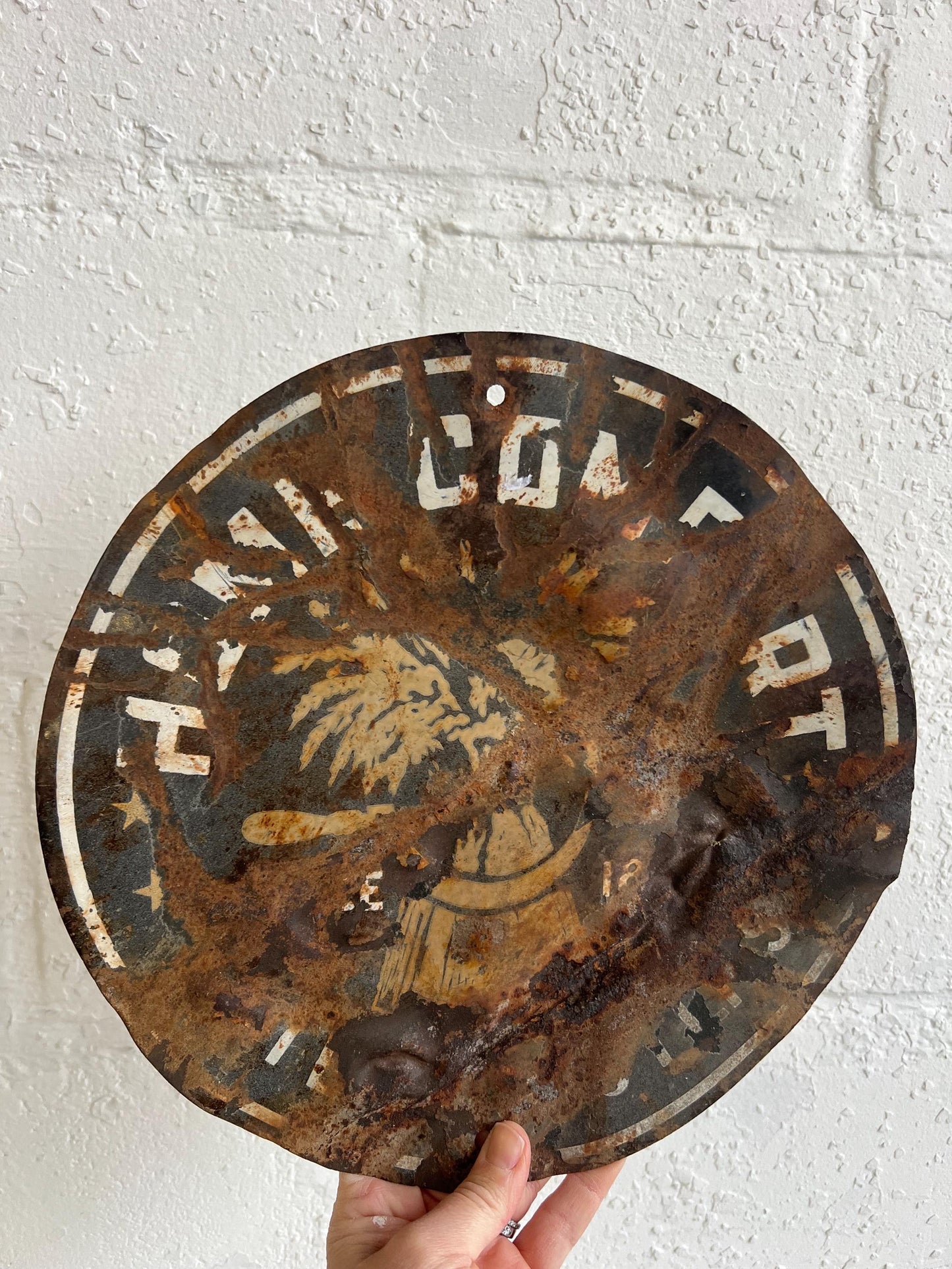 Vintage "HOME COMFORT" Metal Wall Sign, 12" Wide, Metal Industrial Sign