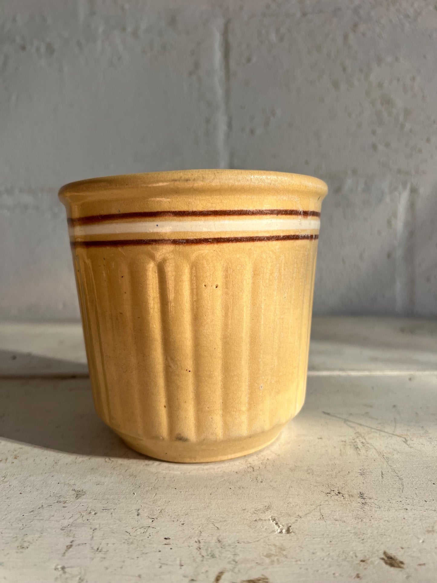 Vintage Red Wing Pottery Advertising Beater Bowl |  Vintage Stoneware Bowl for Mixing | Yellow 5" Pottery Bowl