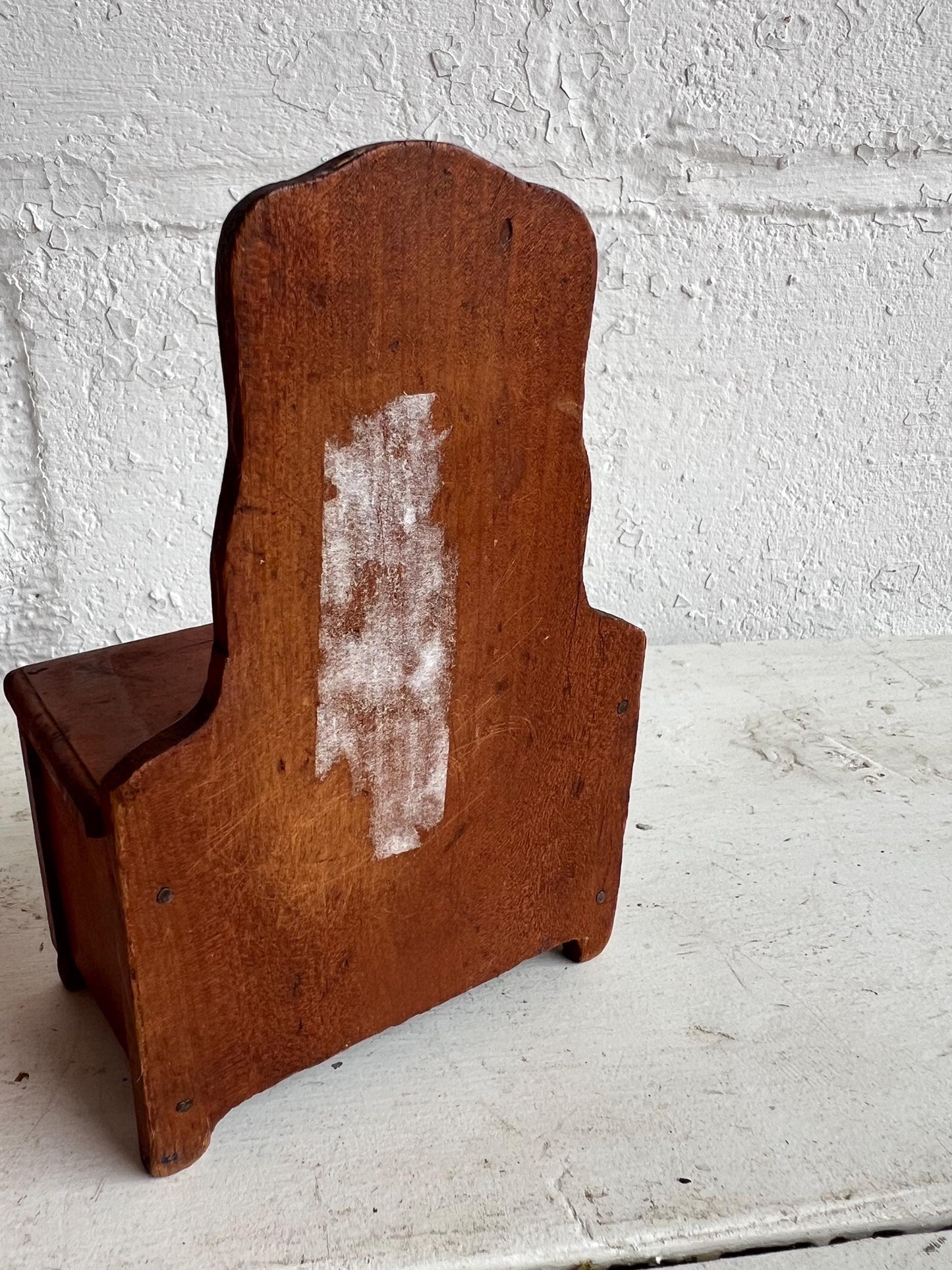 Vintage Dollhouse Wooden Furniture, Wooden Dresser with Mirror, Miniature Furniture, 5.75" Tall