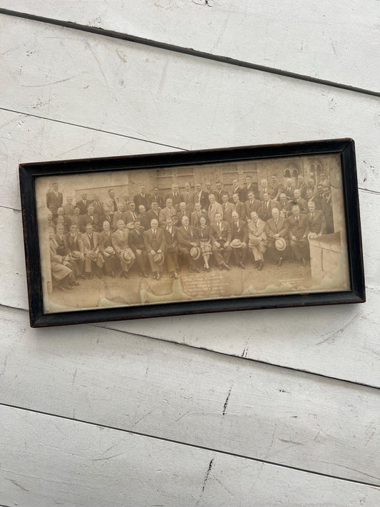 Vintage Framed Delegates Picture, 19" | 1939 International Alliance Photo, Wooden Frame, Vintage Man Cave, Vintage Picture Gallery Wall