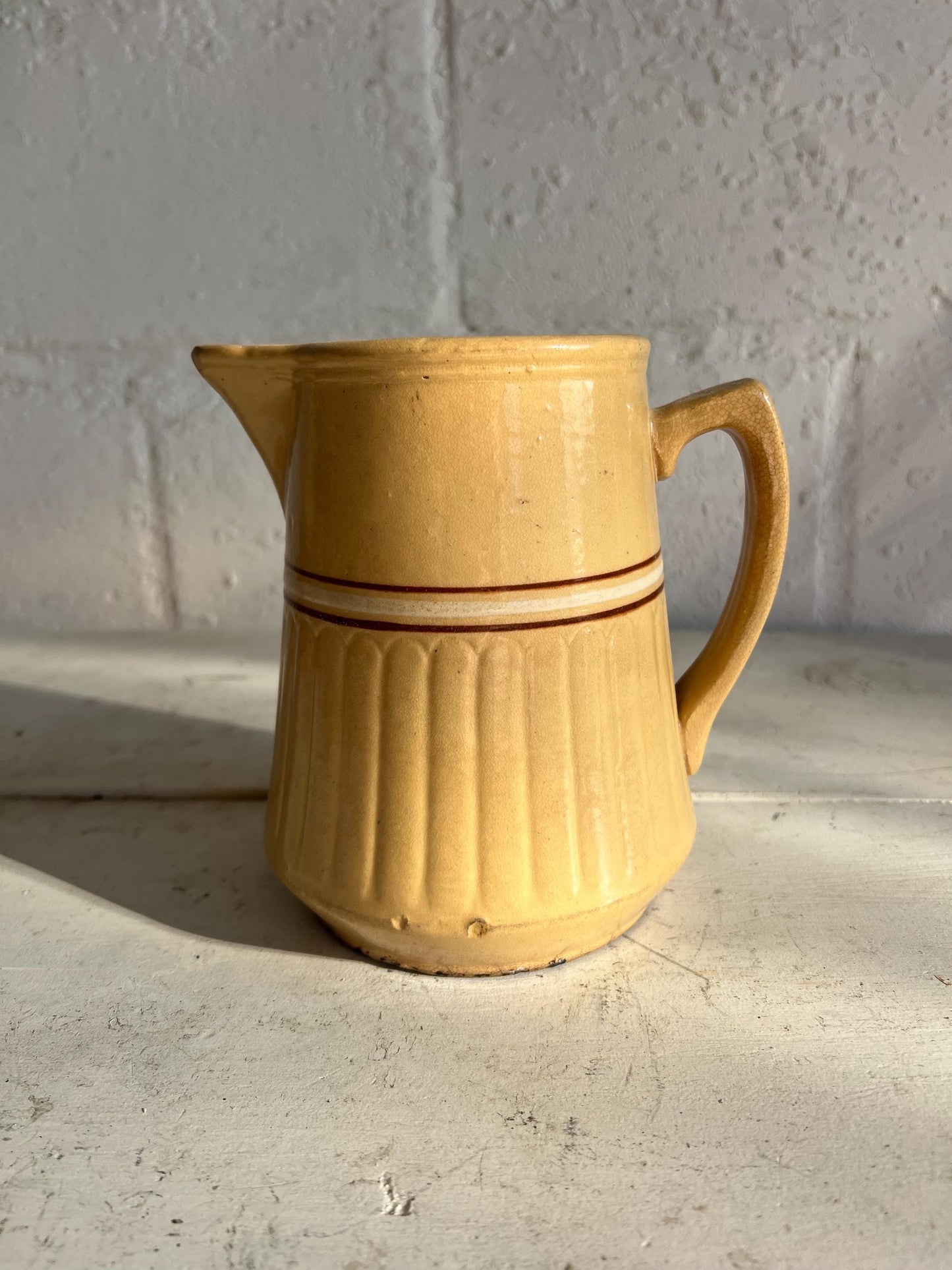 Vintage Red Wing Pottery Saffron Ware 6.5" Pitcher |  Vintage Stoneware Pitcher