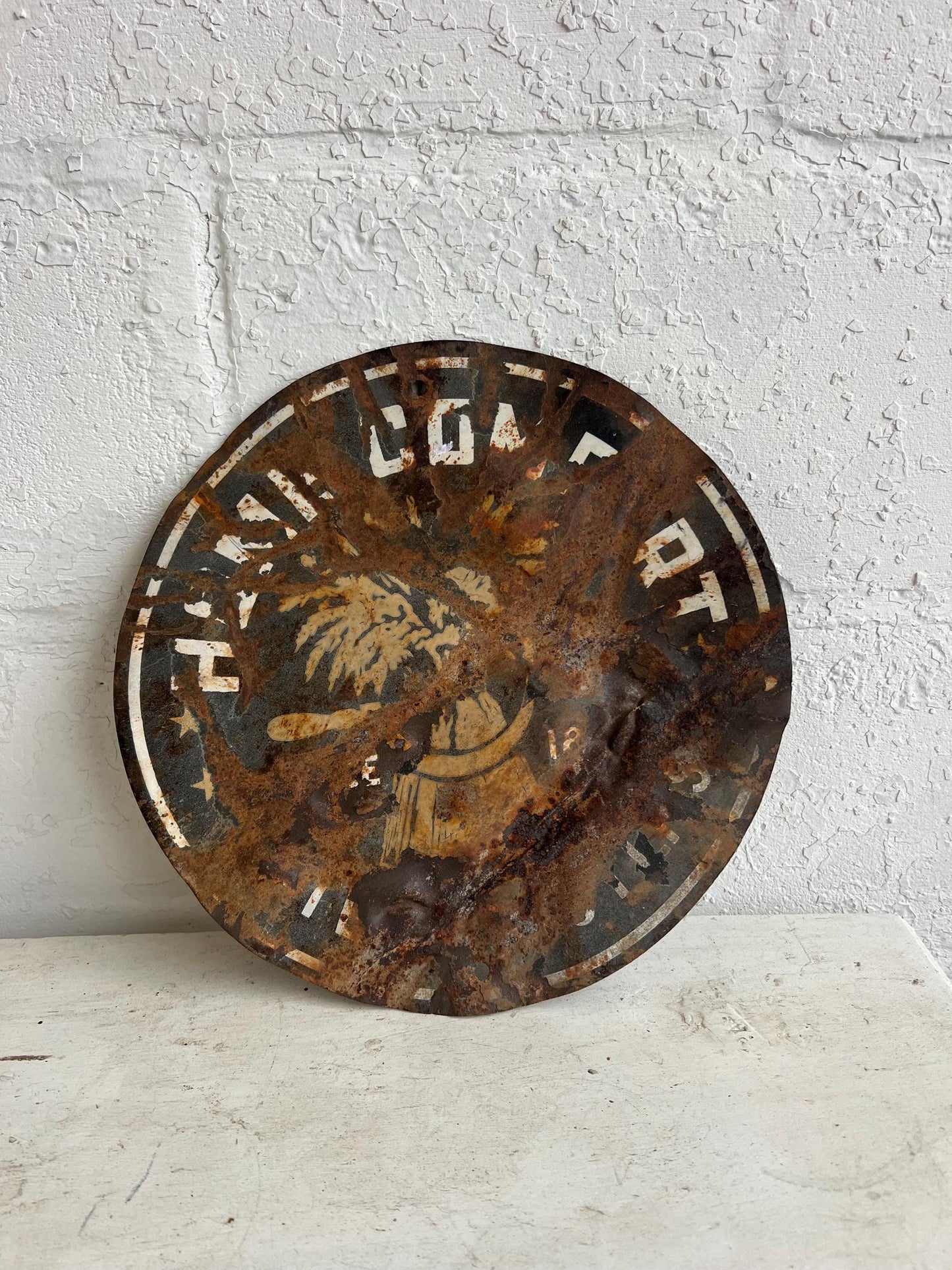 Vintage "HOME COMFORT" Metal Wall Sign, 12" Wide, Metal Industrial Sign