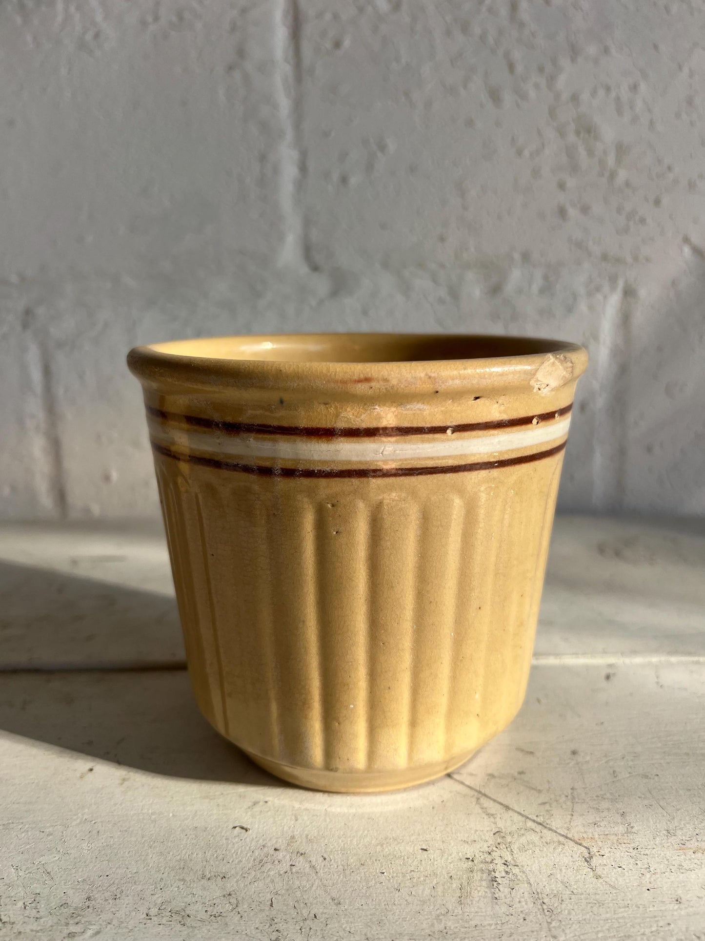 Vintage Red Wing Pottery Advertising Beater Bowl |  Vintage Stoneware Bowl for Mixing | Yellow 5" Pottery Bowl