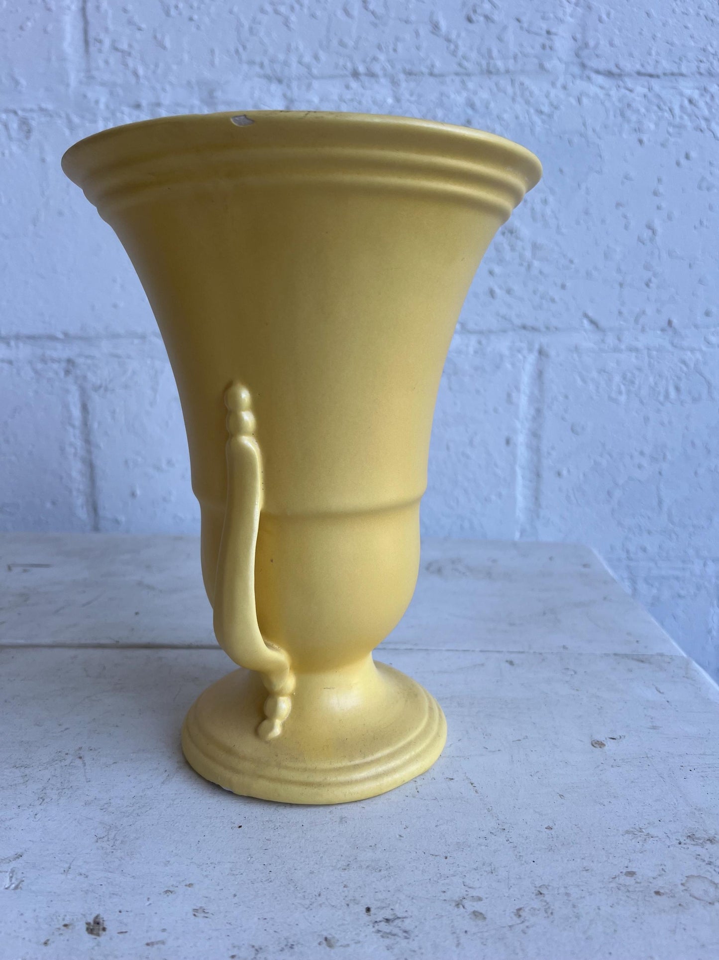 Vintage Yellow MCM Haeger Vase 9" | Mid-Century Modern Vase, Yellow Vintage Vase, Curvy Old Vase, MCM Shelf Styling
