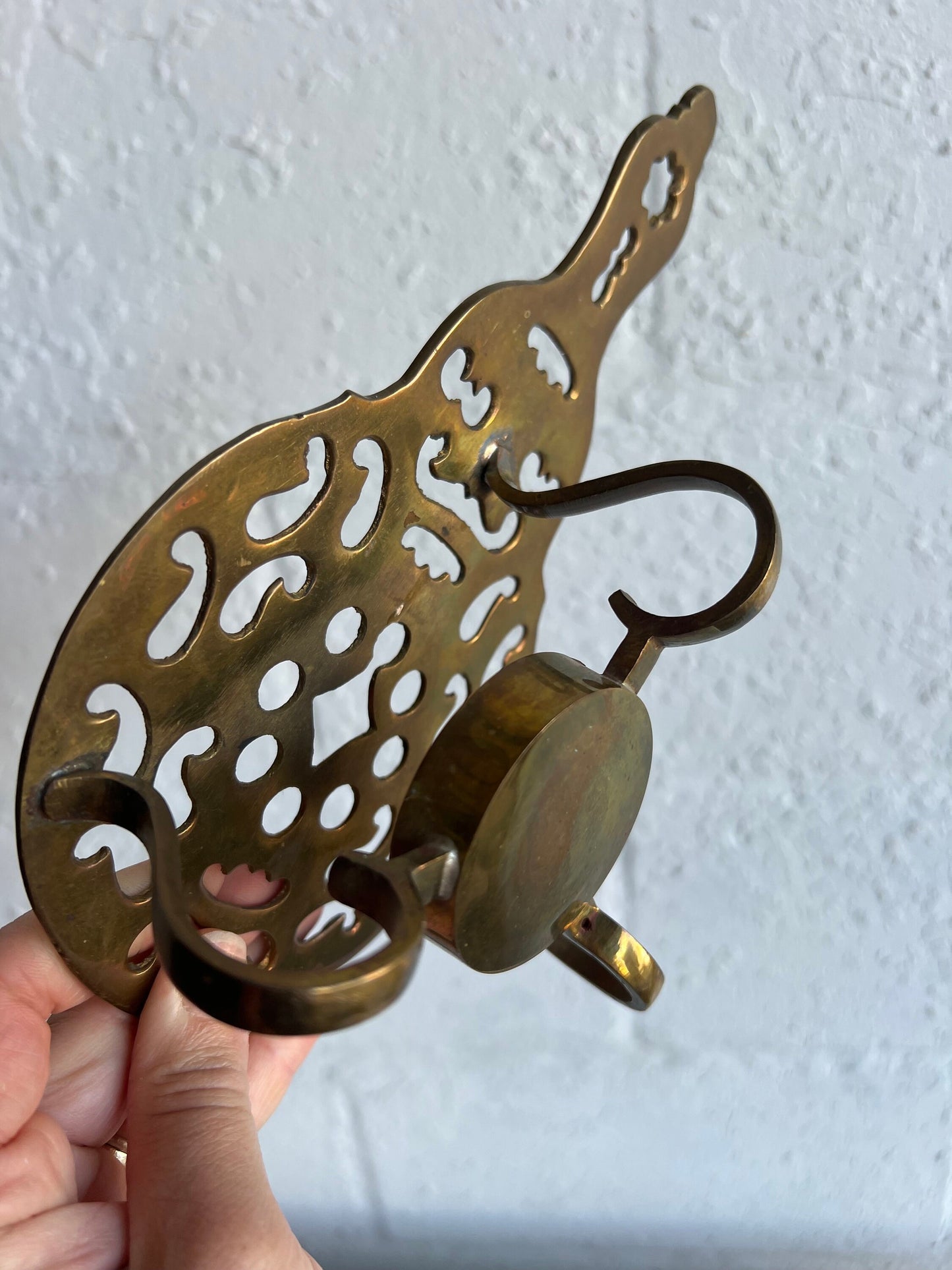 Vintage Brass Teapot Warming Trivet with Tea Light Holder