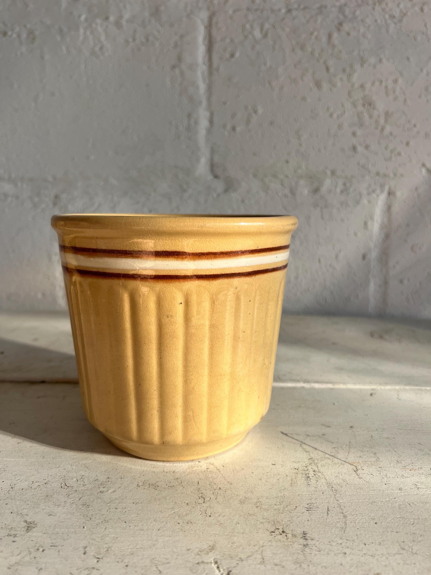 Vintage Red Wing Pottery Advertising Beater Bowl |  Vintage Stoneware Bowl for Mixing | Yellow 5" Pottery Bowl