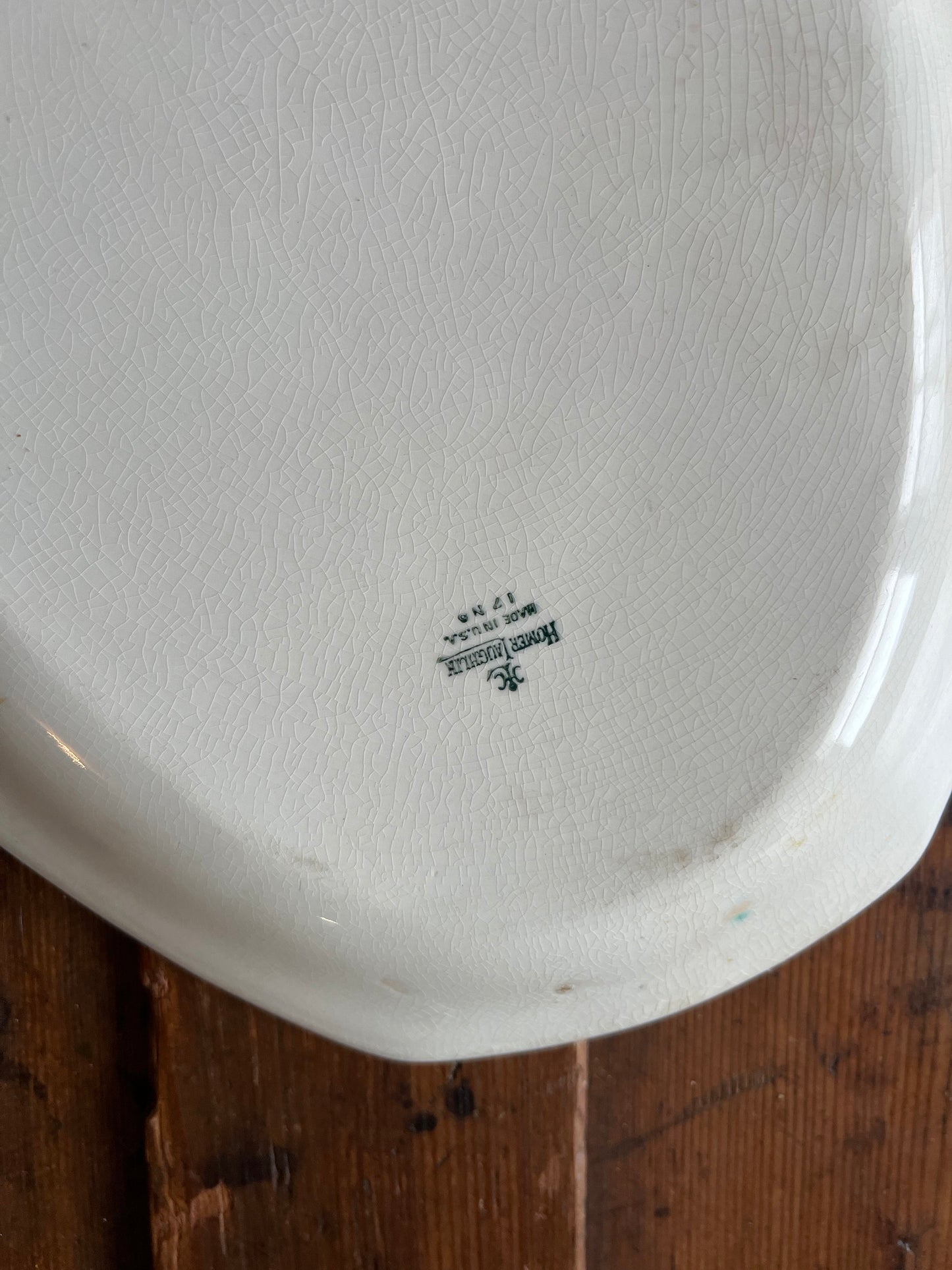 Vintage Homer Laughlin Floral & Gold Platter  | Large 15" Antique Platter
