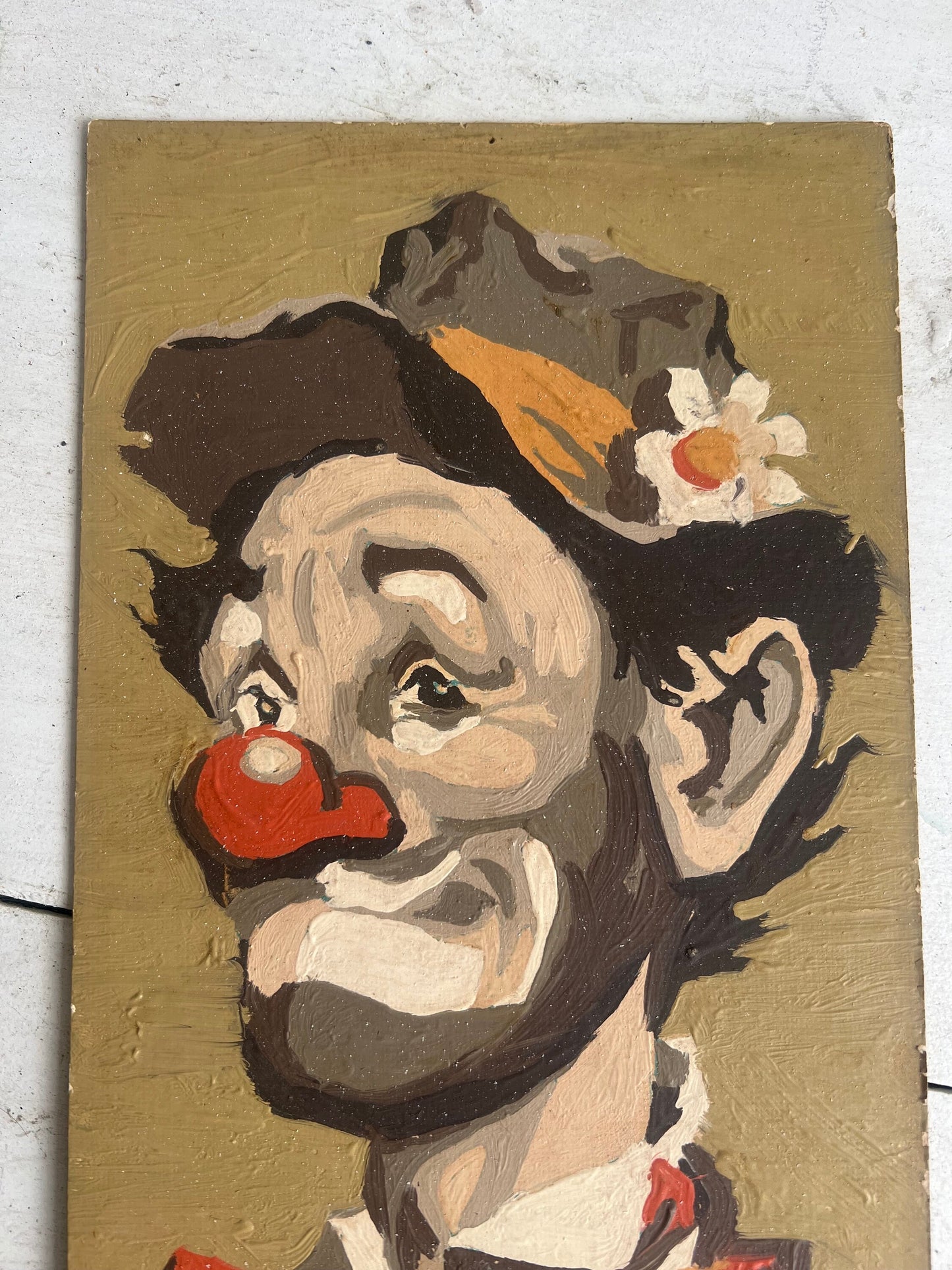 Vintage Paint-by-Number PAIR Clown Portraits, 12"x6" Unframed, Clown Paint-by-Number, Vintage Painting