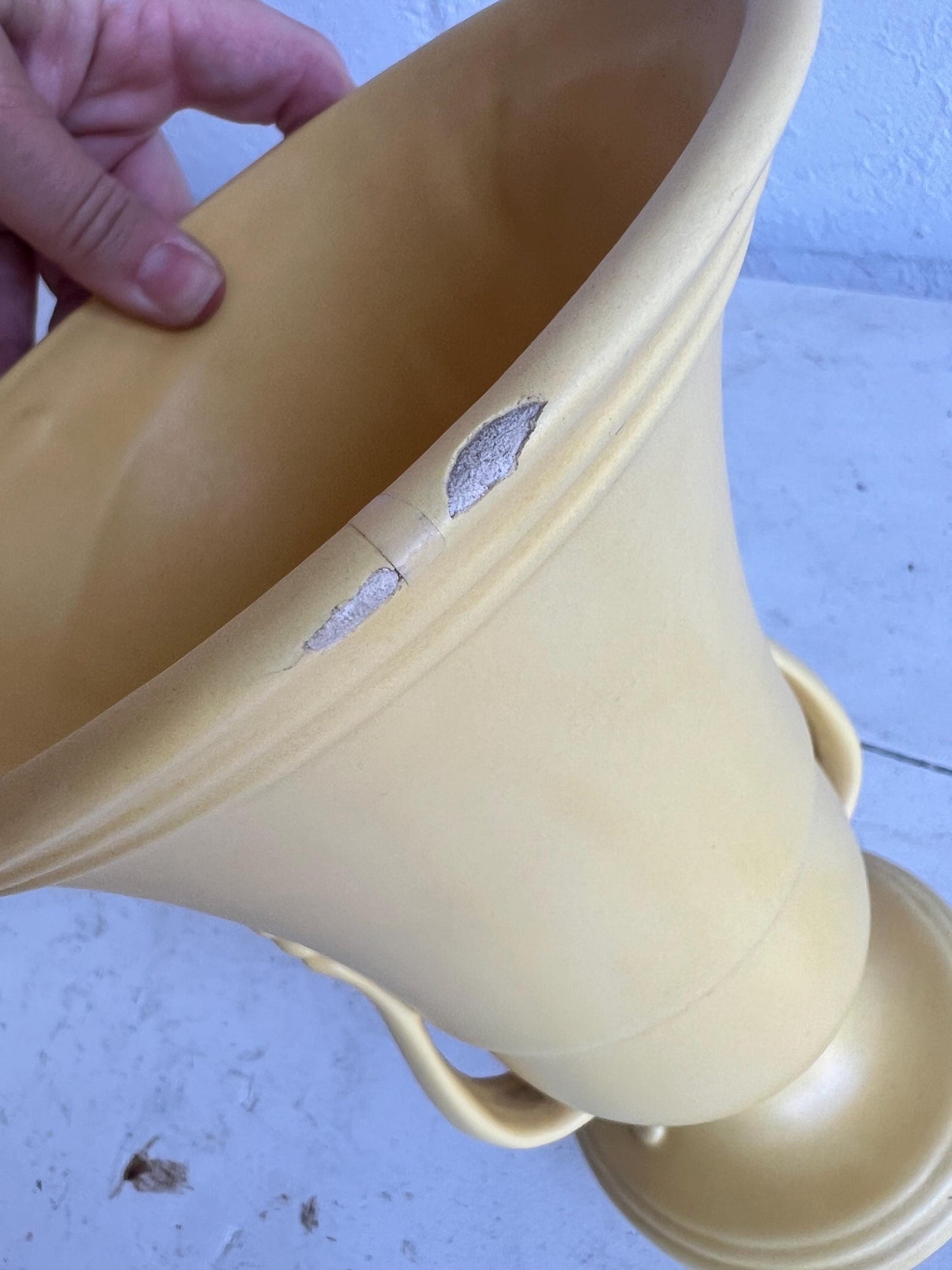 Vintage Yellow MCM Haeger Vase 9" | Mid-Century Modern Vase, Yellow Vintage Vase, Curvy Old Vase, MCM Shelf Styling