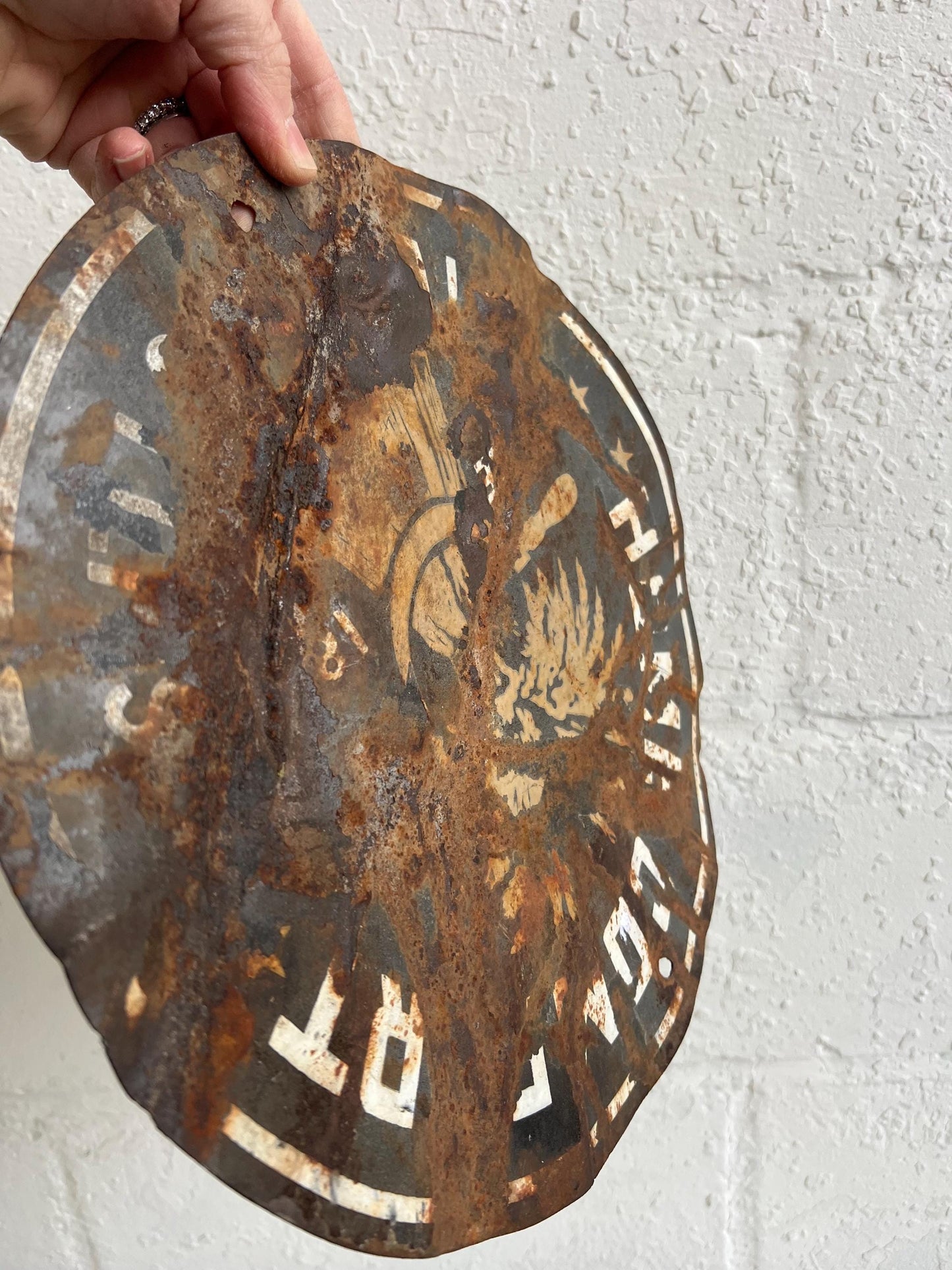 Vintage "HOME COMFORT" Metal Wall Sign, 12" Wide, Metal Industrial Sign