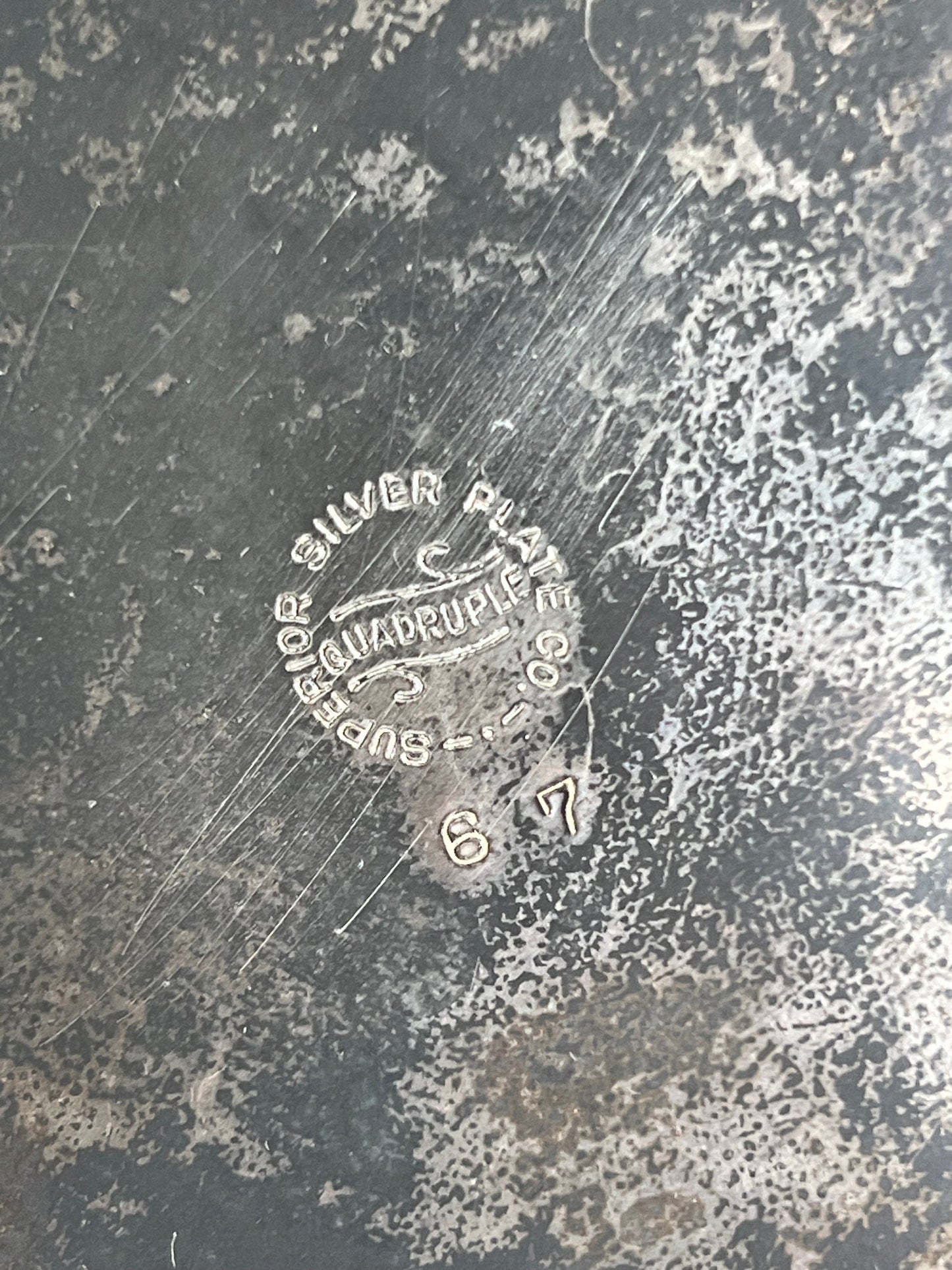 Antique Silverplate Cracker Bowl, Cracker Barrel with Etched Writing, Superior Silver Plate Co.