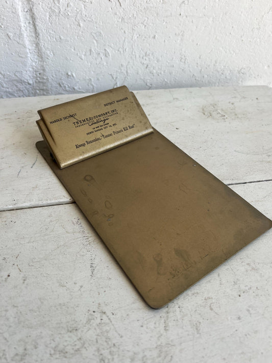 Vintage Credit Card Clipboard, Tnemec Company, Kansas City | Old Clipboard, Vintage Business Merchandise, Old Advertising, MCM Office Decor