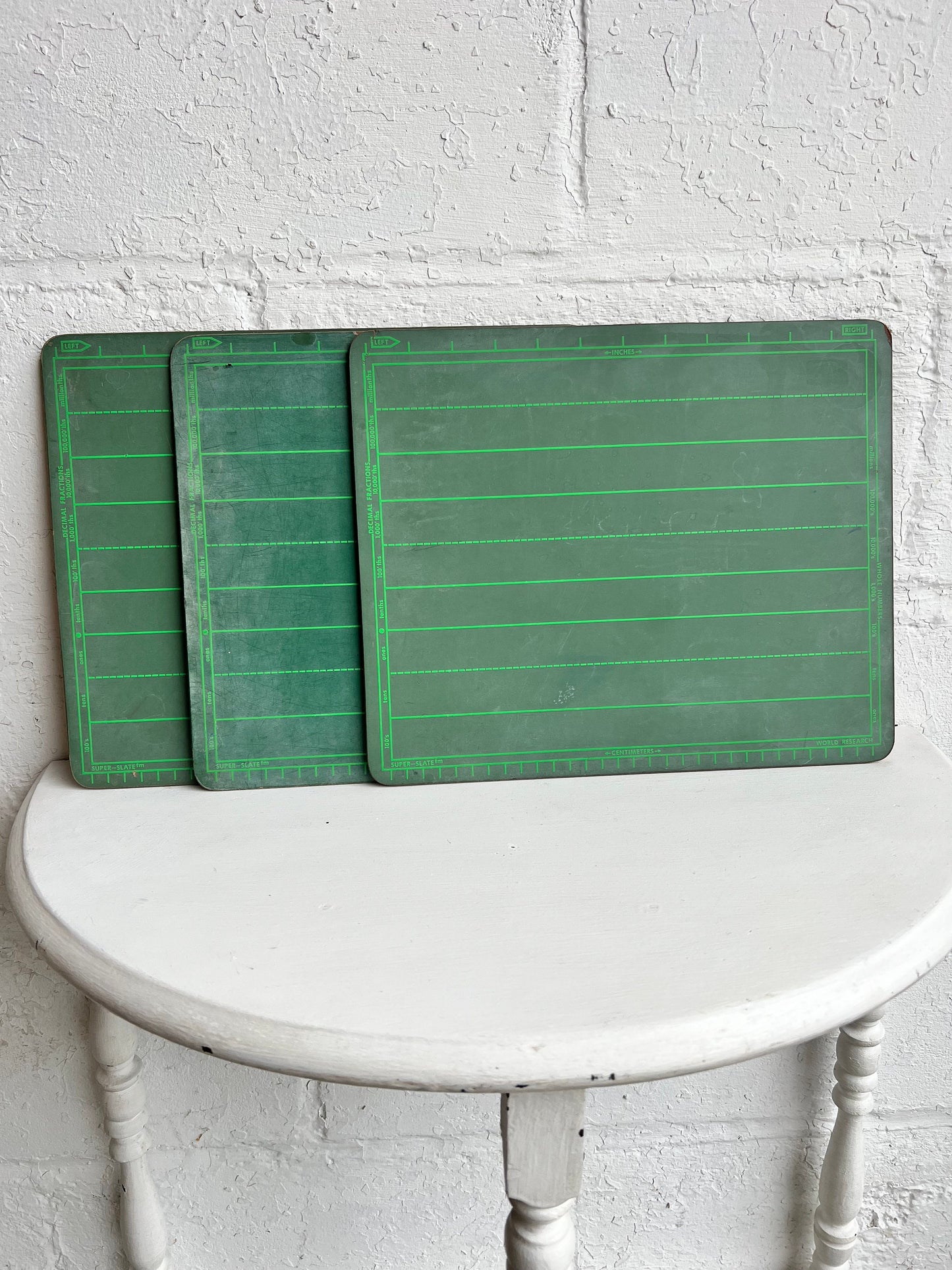 Vintage Green Slate Children's School Chalkboard 11x13, {ONE} Learning Chalkboard, Vintage School Chalkboard, Lined Chalkboard