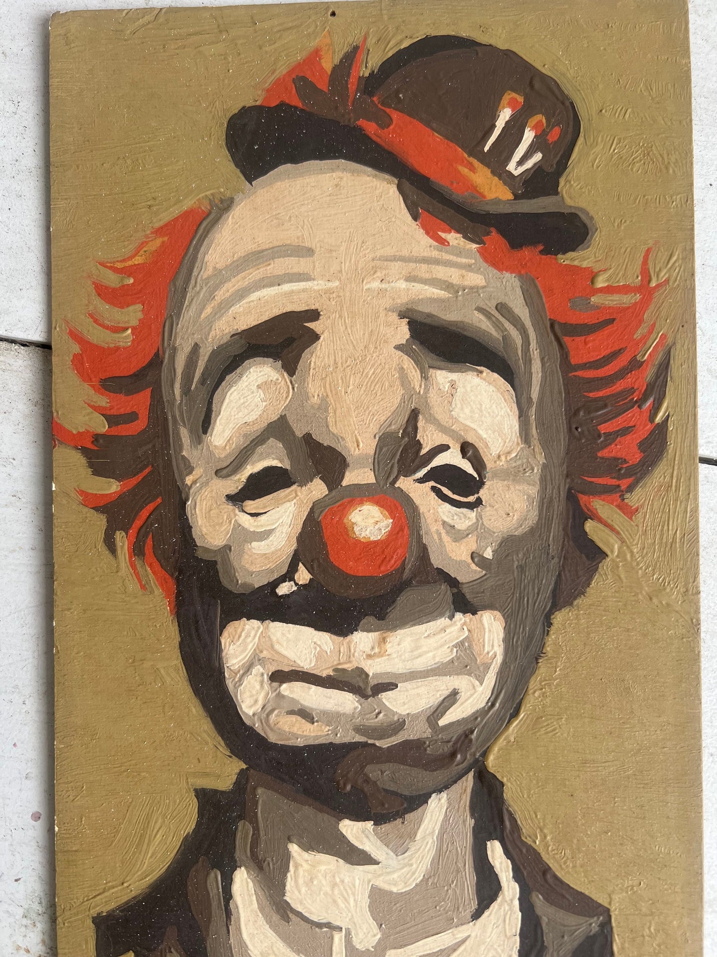 Vintage Paint-by-Number PAIR Clown Portraits, 12"x6" Unframed, Clown Paint-by-Number, Vintage Painting