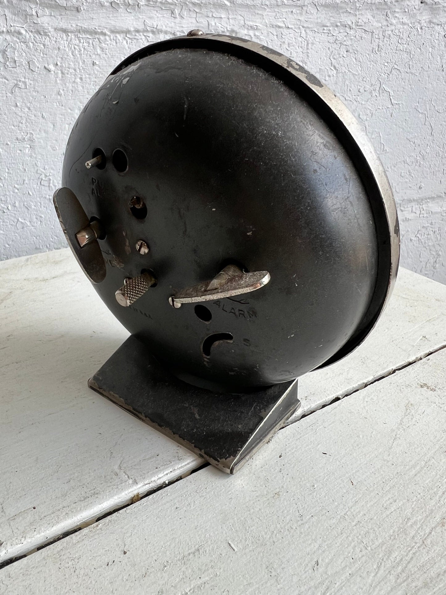 Vintage Big Ben Alarm Clock, 5.5" Black Old Clock, No Glass 1940s