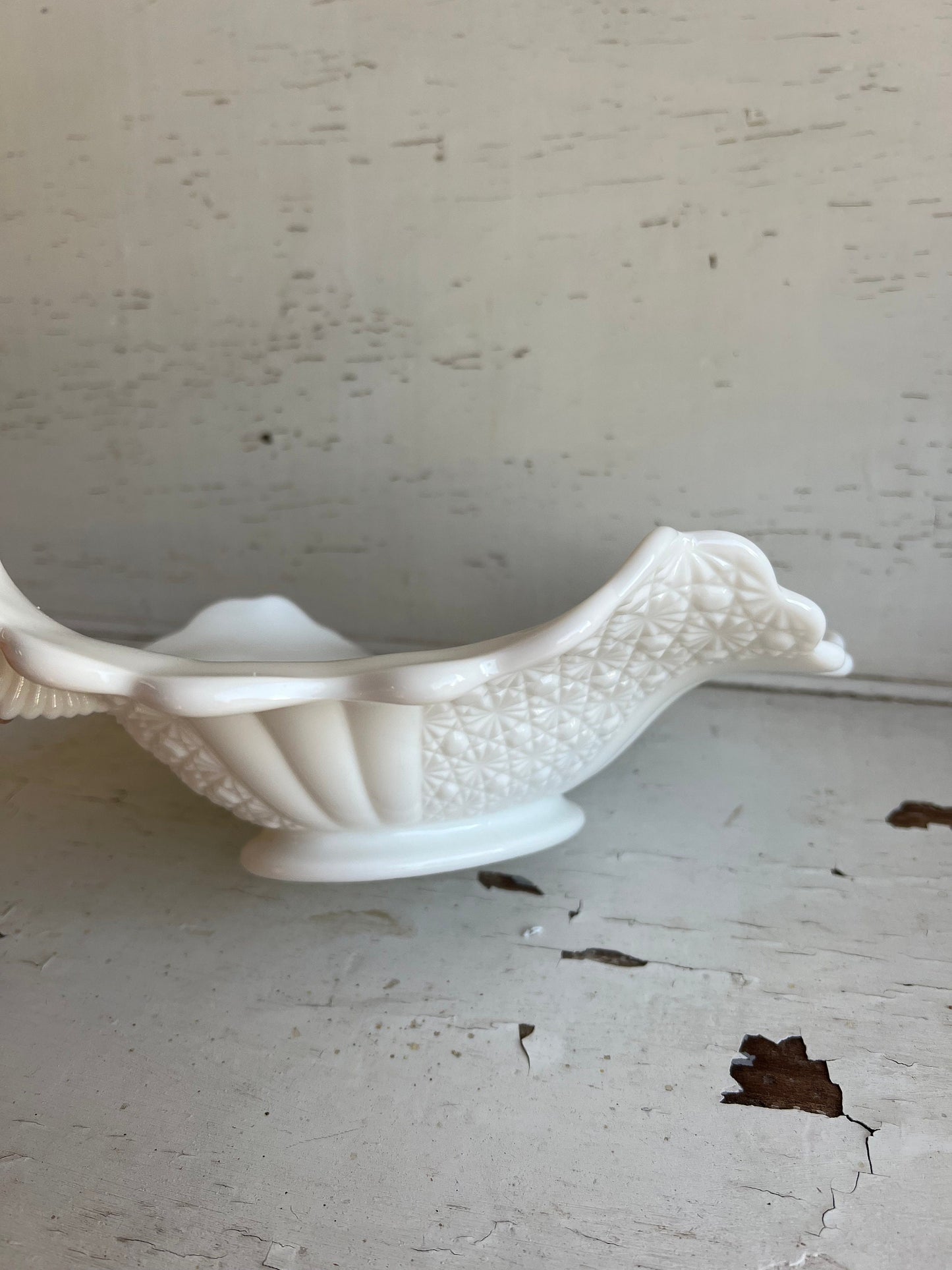 Vintage Fenton Milk Glass Serving Bowl | 12" Daisy Button Milk Glass Design | Vintage Serving Dish | Vintage Milk Glass