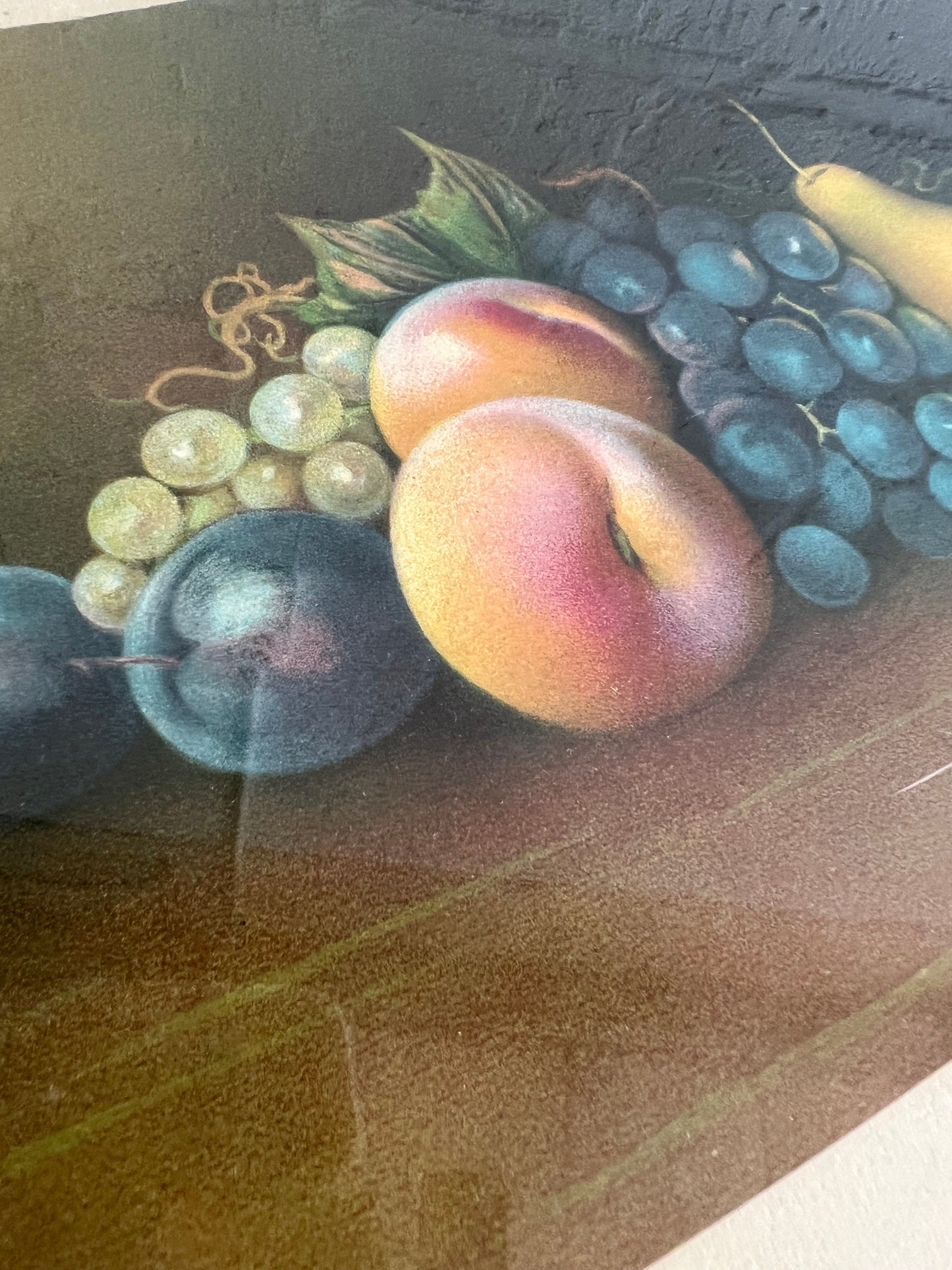 Antique Fruit Still Life Chromolithograph, by James Lee, Vintage Fruit Art, Antique Art, Framed 17.5" x 13.5"