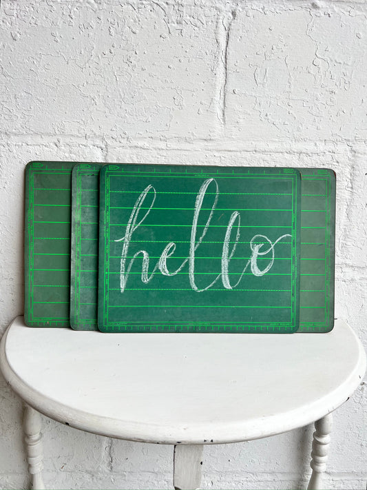 Vintage Green Slate Children's School Chalkboard 11x13, {ONE} Learning Chalkboard, Vintage School Chalkboard, Lined Chalkboard