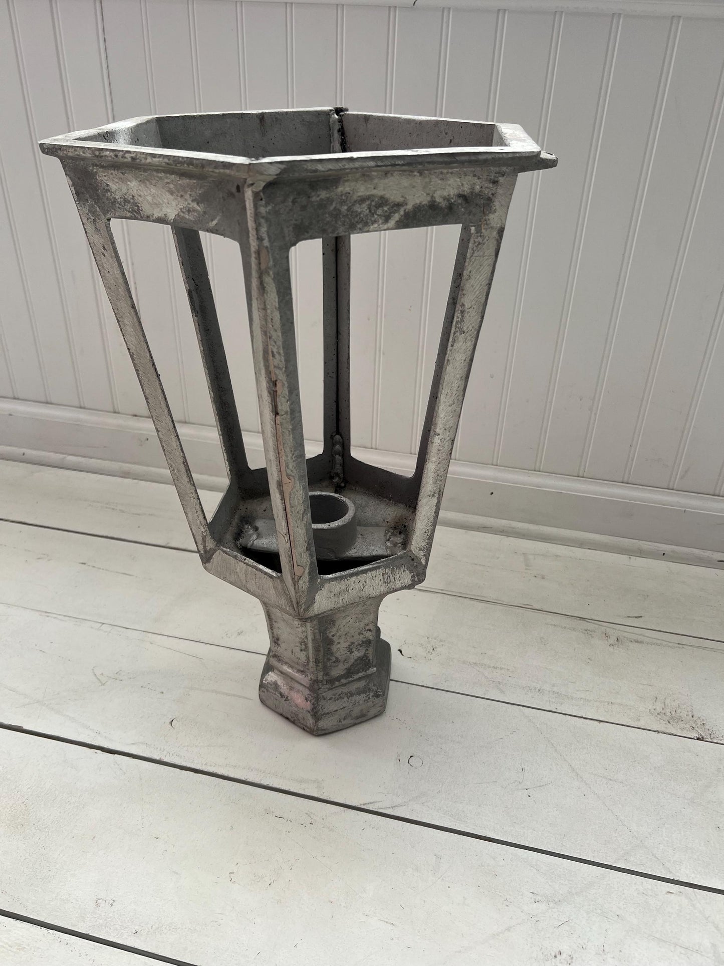 Old Salvage Light Post Lamp Header | Architectural Salvage, Street Salvage, Unique Old Home Decor, 19" Salvage, Industrial Home Decor