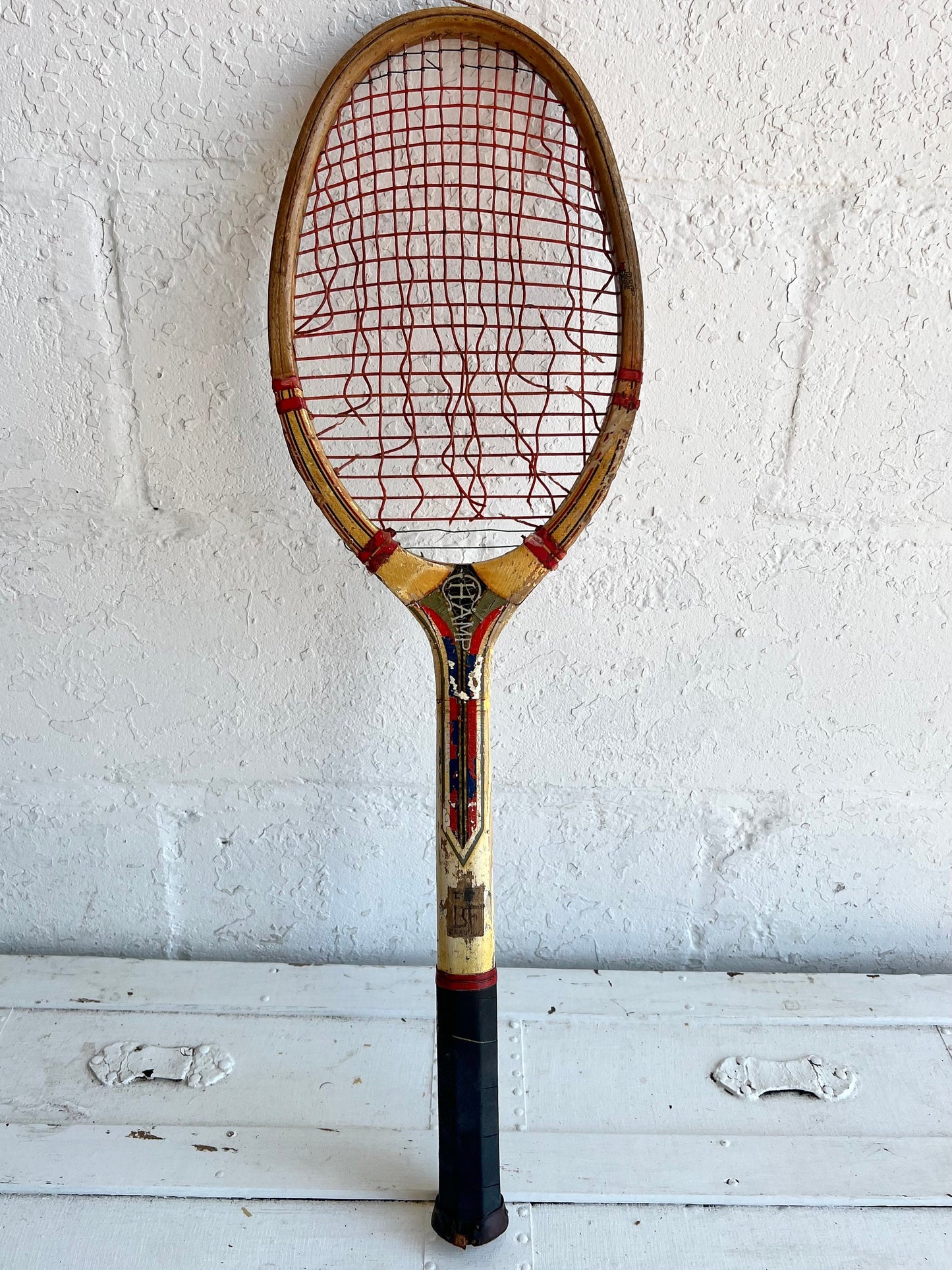 Vintage Tennis Racket - Single | J. Bancroft Champ Racket |  Wooden Racket, Man Cave Details, Boys Room Vintage