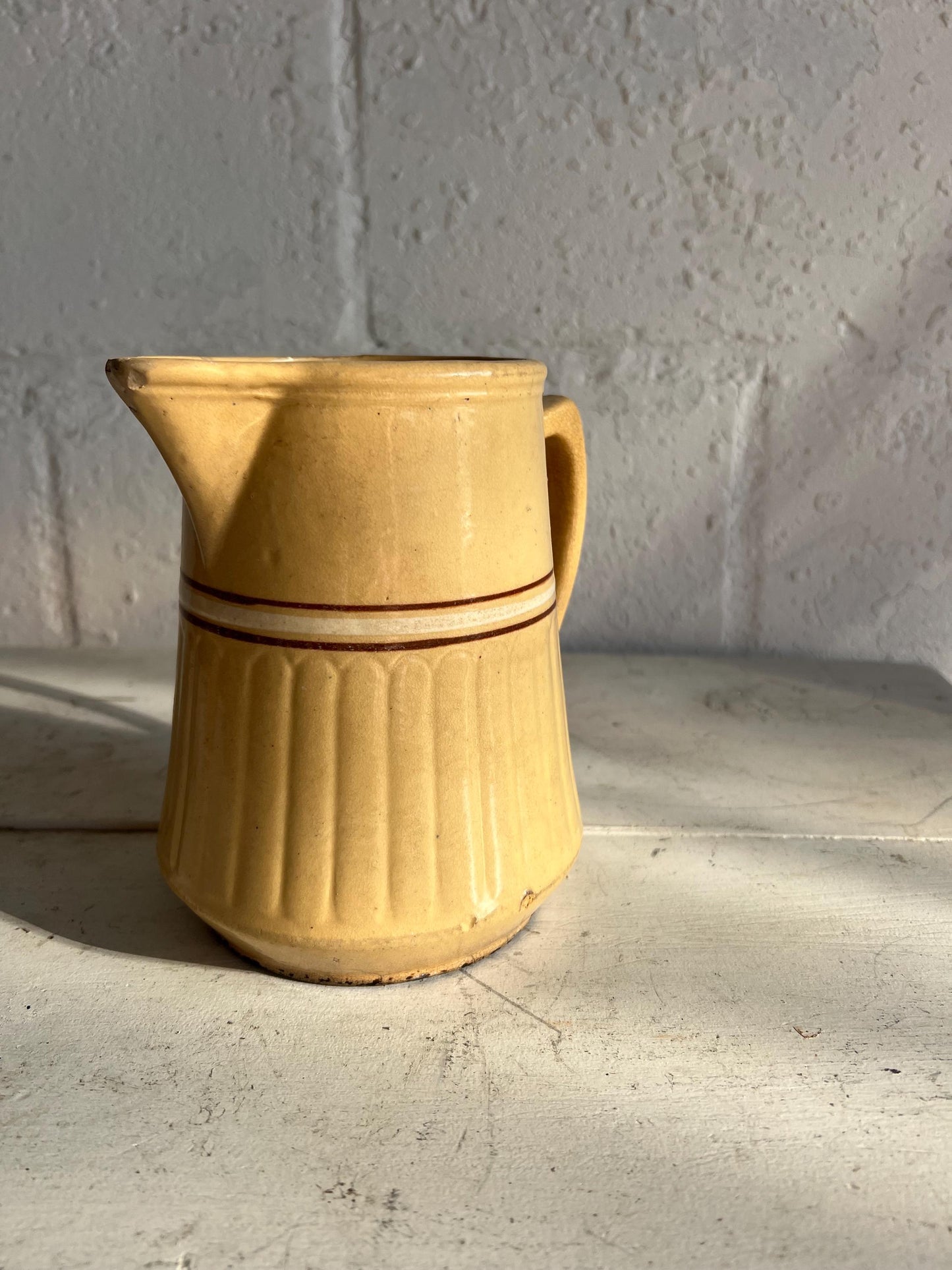 Vintage Red Wing Pottery Saffron Ware 6.5" Pitcher |  Vintage Stoneware Pitcher
