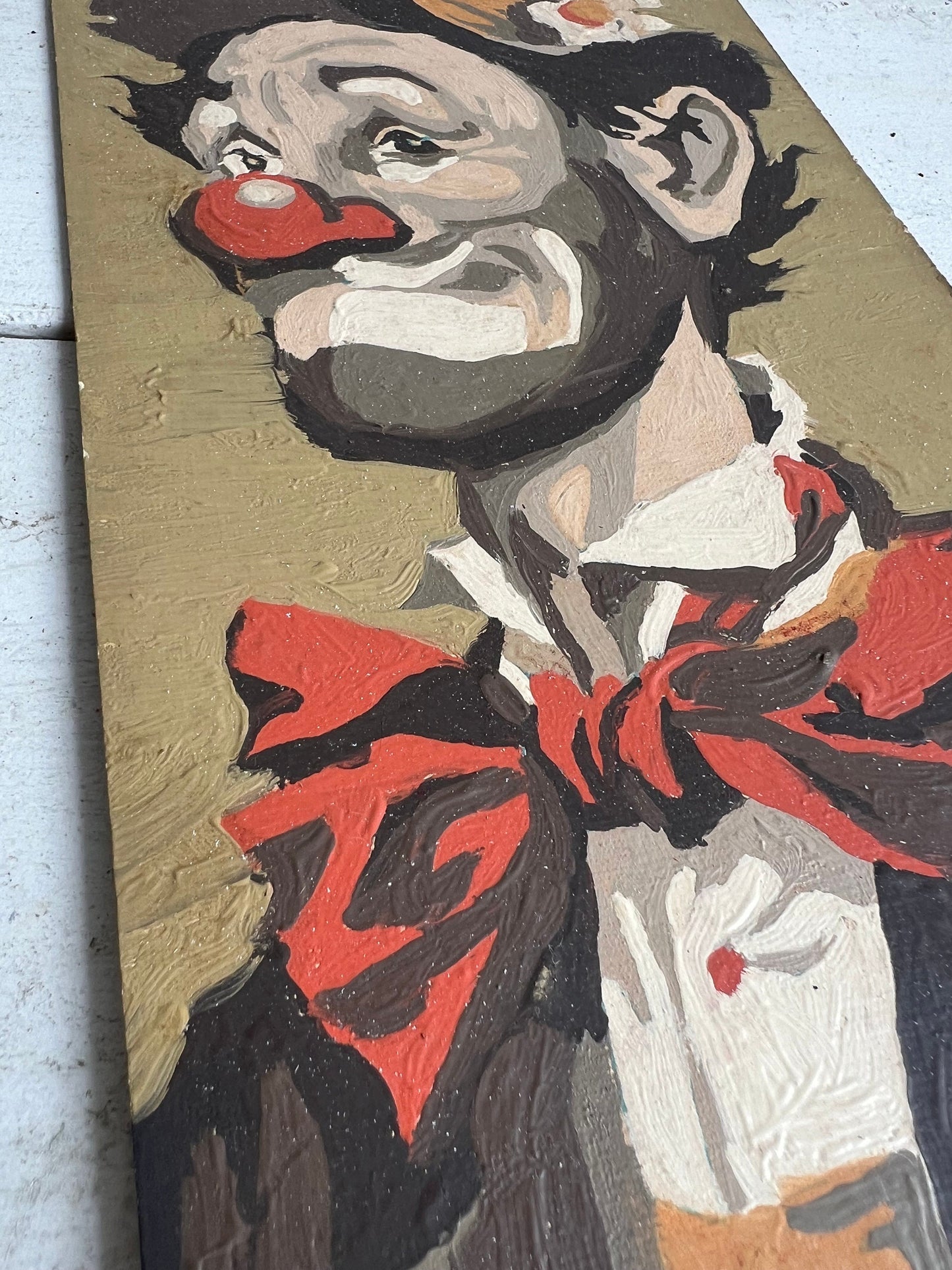 Vintage Paint-by-Number PAIR Clown Portraits, 12"x6" Unframed, Clown Paint-by-Number, Vintage Painting