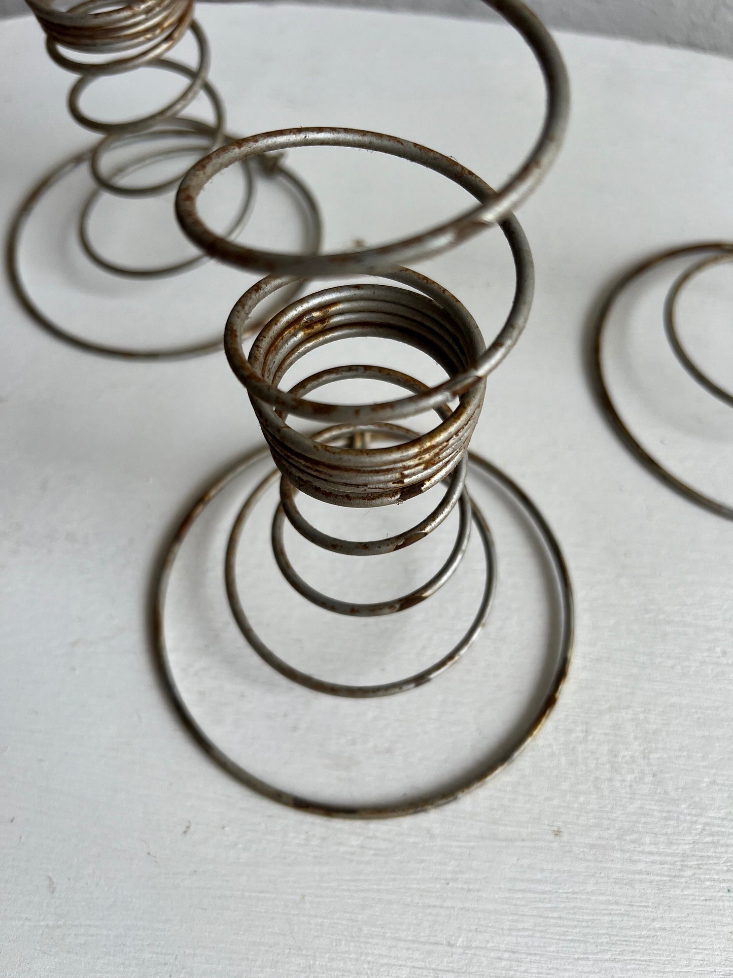 Vintage Industrial Bed Springs {Set of 3} | Vintage Metal Coil Springs | Industrial Project Piece 8" Tall, Free-Standing
