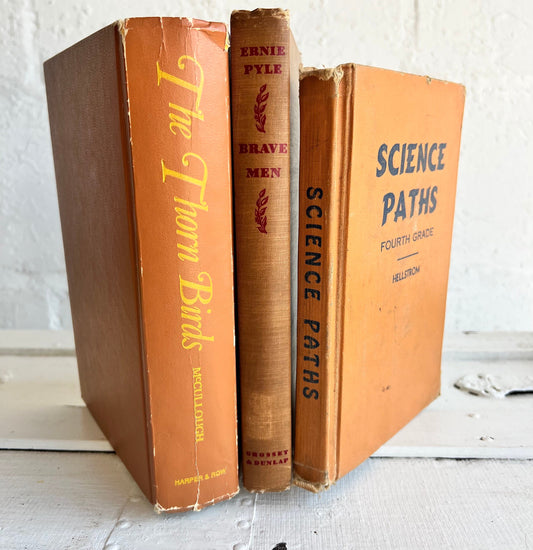 Vintage Orange Book Stack: Fall Decor, Table Styling