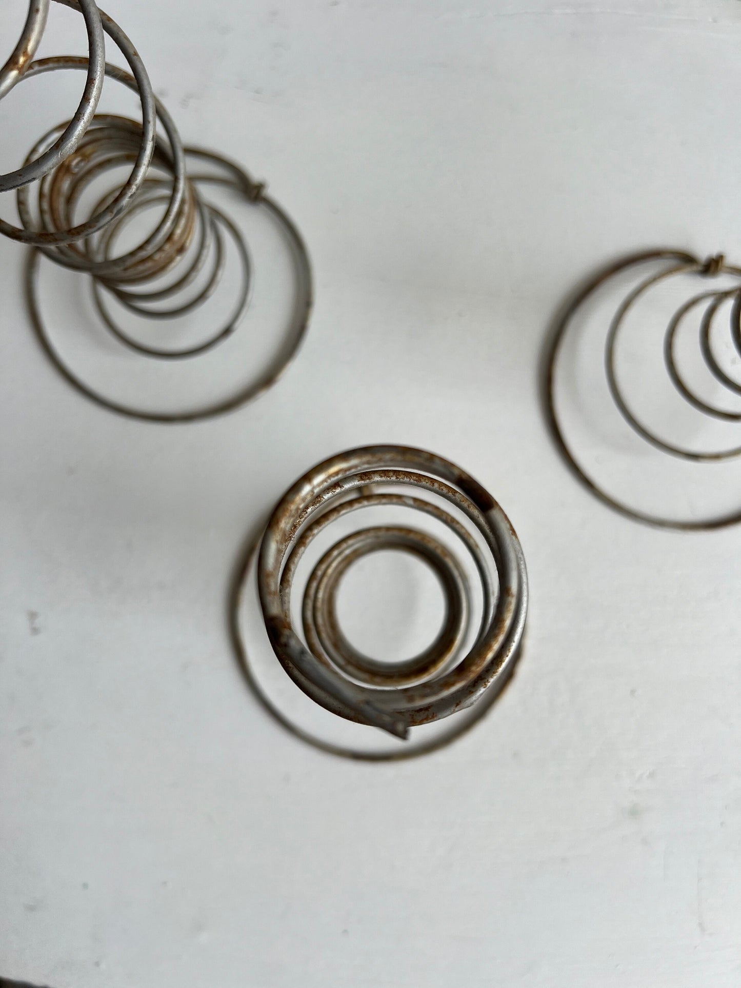 Vintage Industrial Bed Springs: Metal Coil Project Pieces (Set of 3)