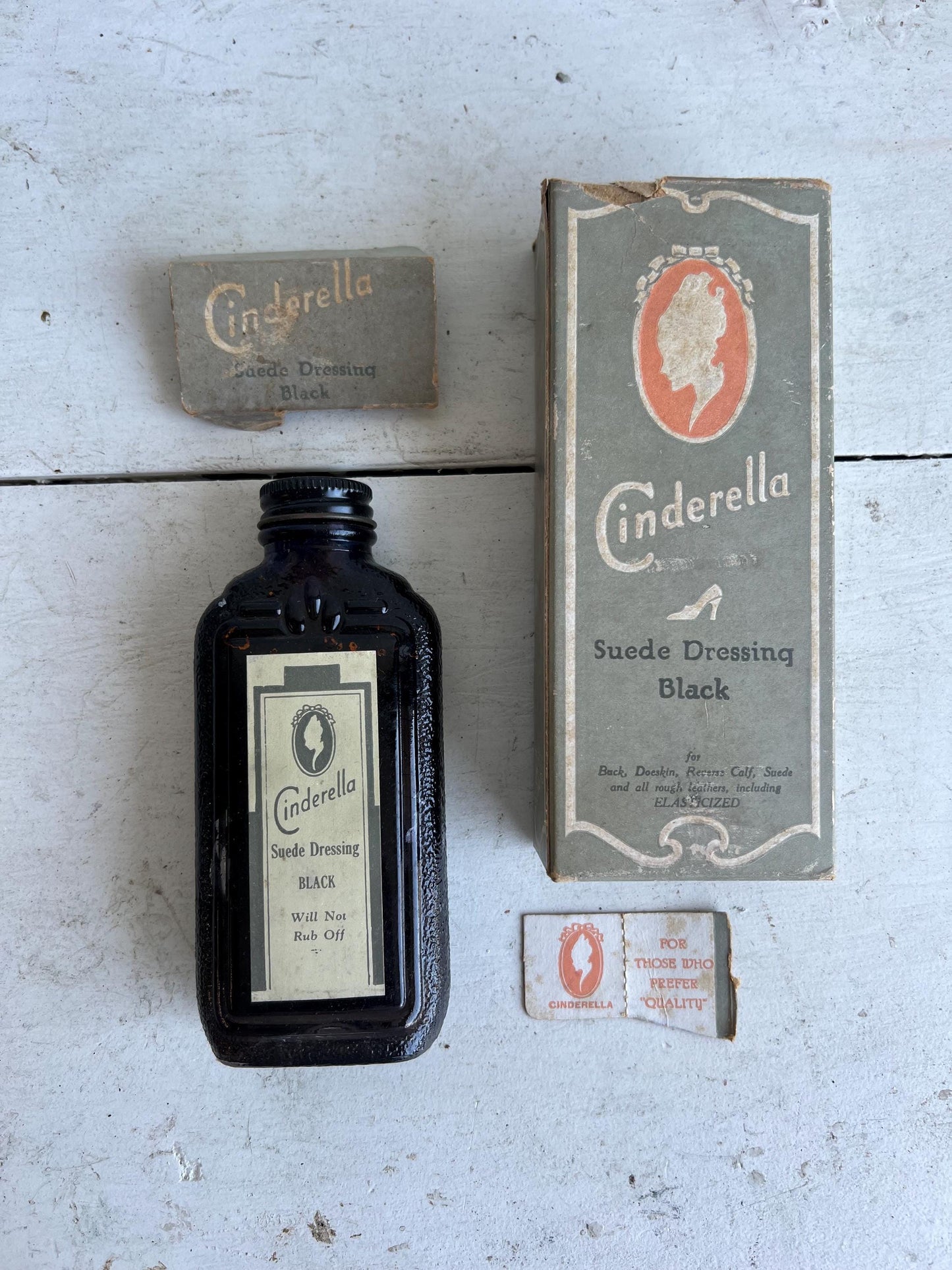 Vintage Cinderella Suede Dressing Bottle with Packaging