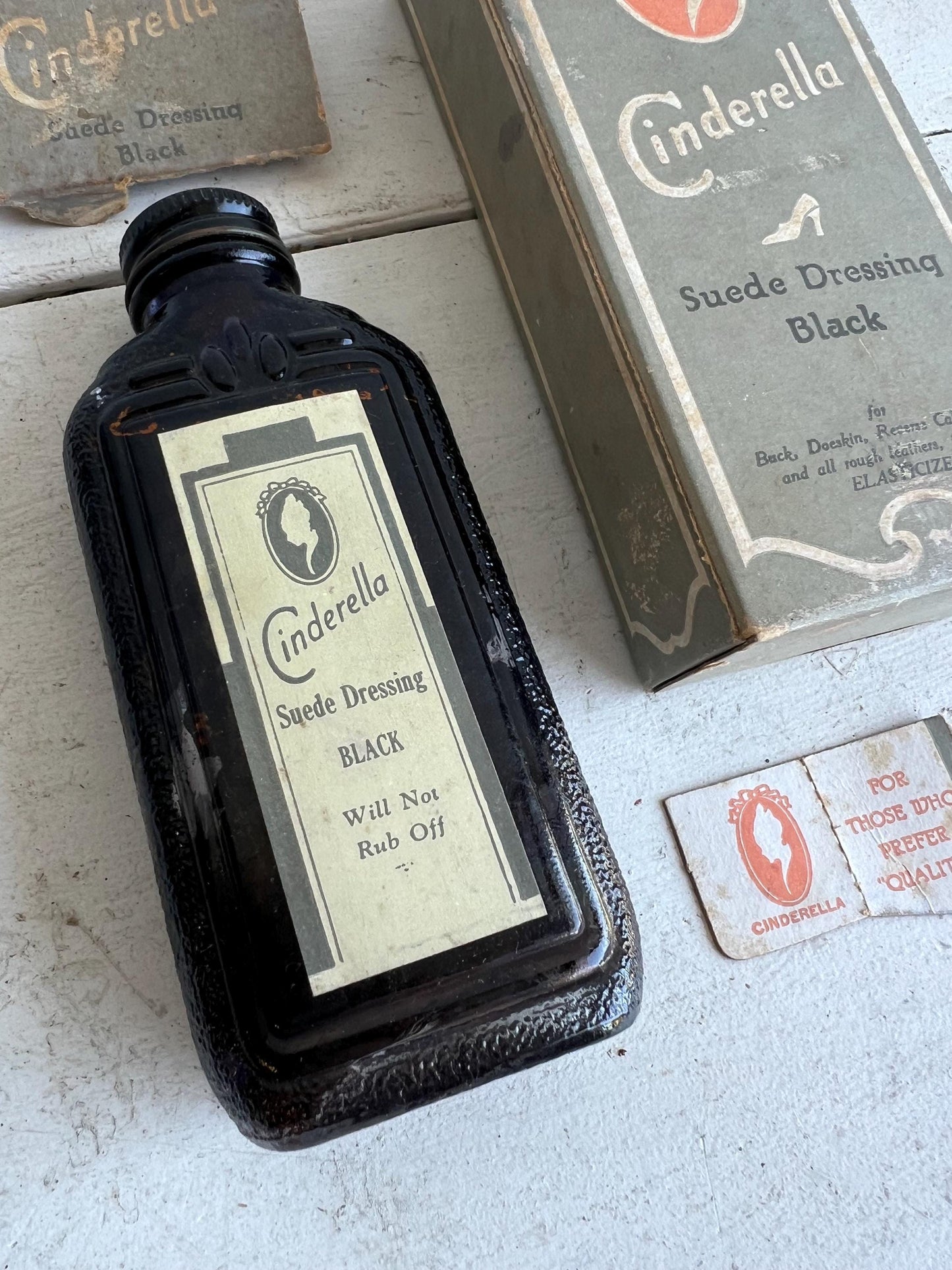 Vintage Cinderella Suede Dressing Bottle with Packaging