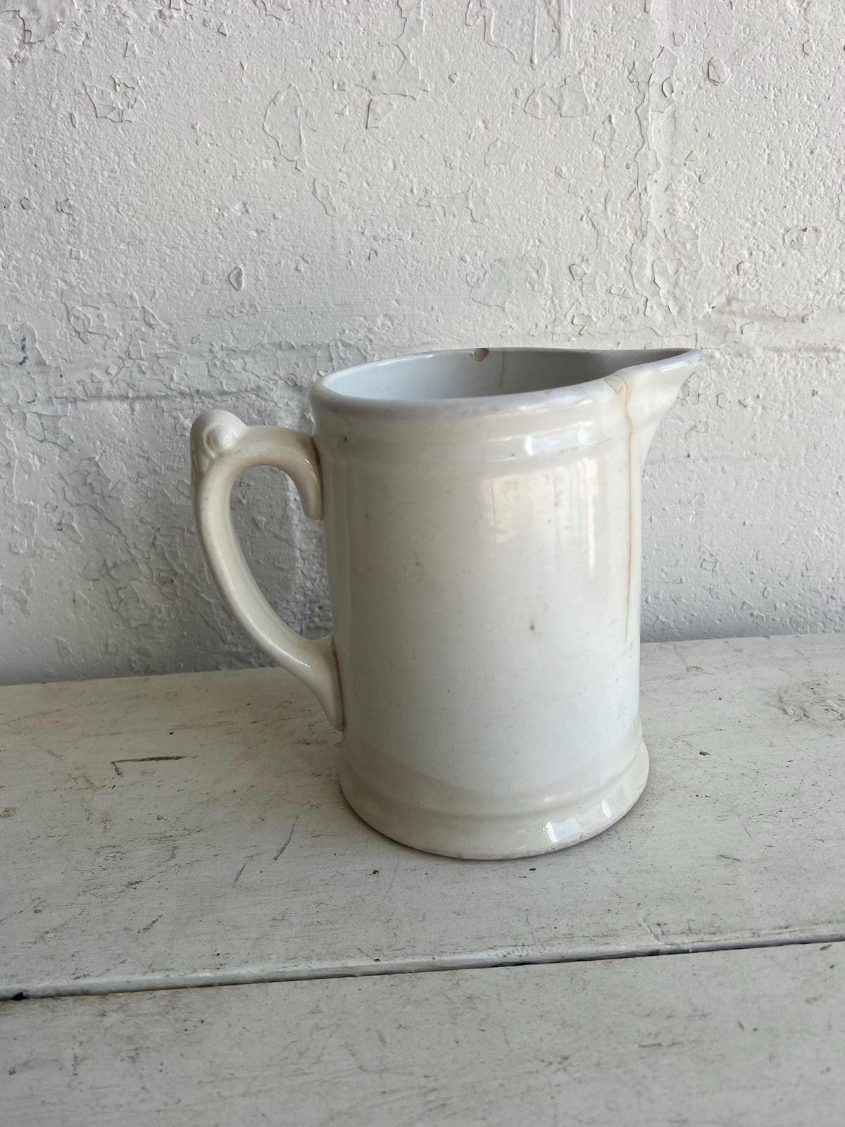 Antique Ironstone Milk Pitcher: Farmhouse Decor, Hotel Hercules China