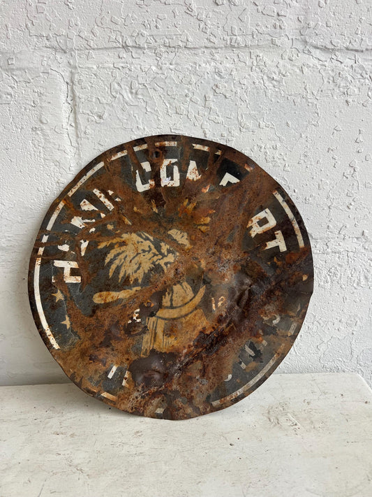Vintage "HOME COMFORT" Metal Sign: Rusty Industrial Decor (12" Wide)